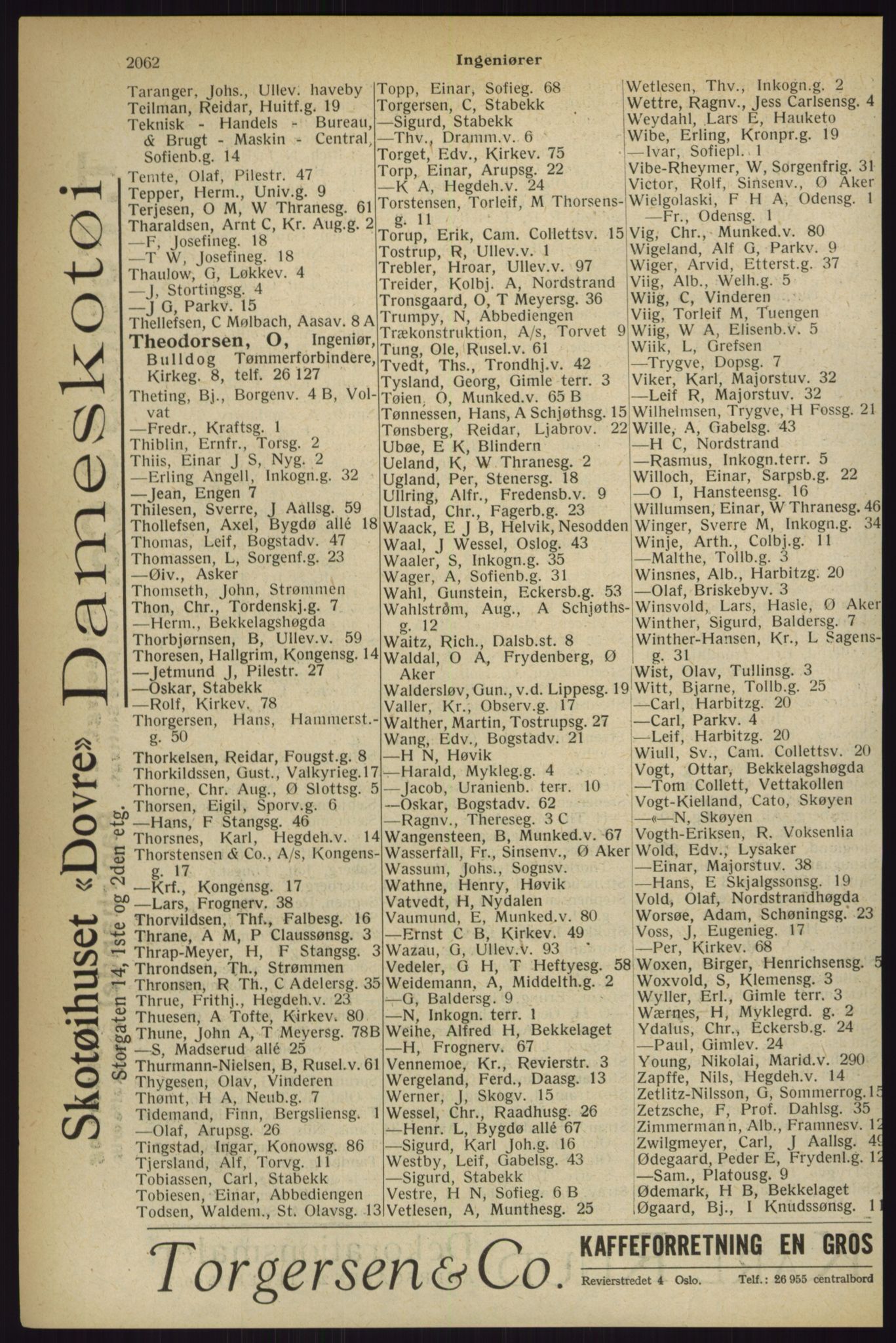 Kristiania/Oslo adressebok, PUBL/-, 1927, s. 2062