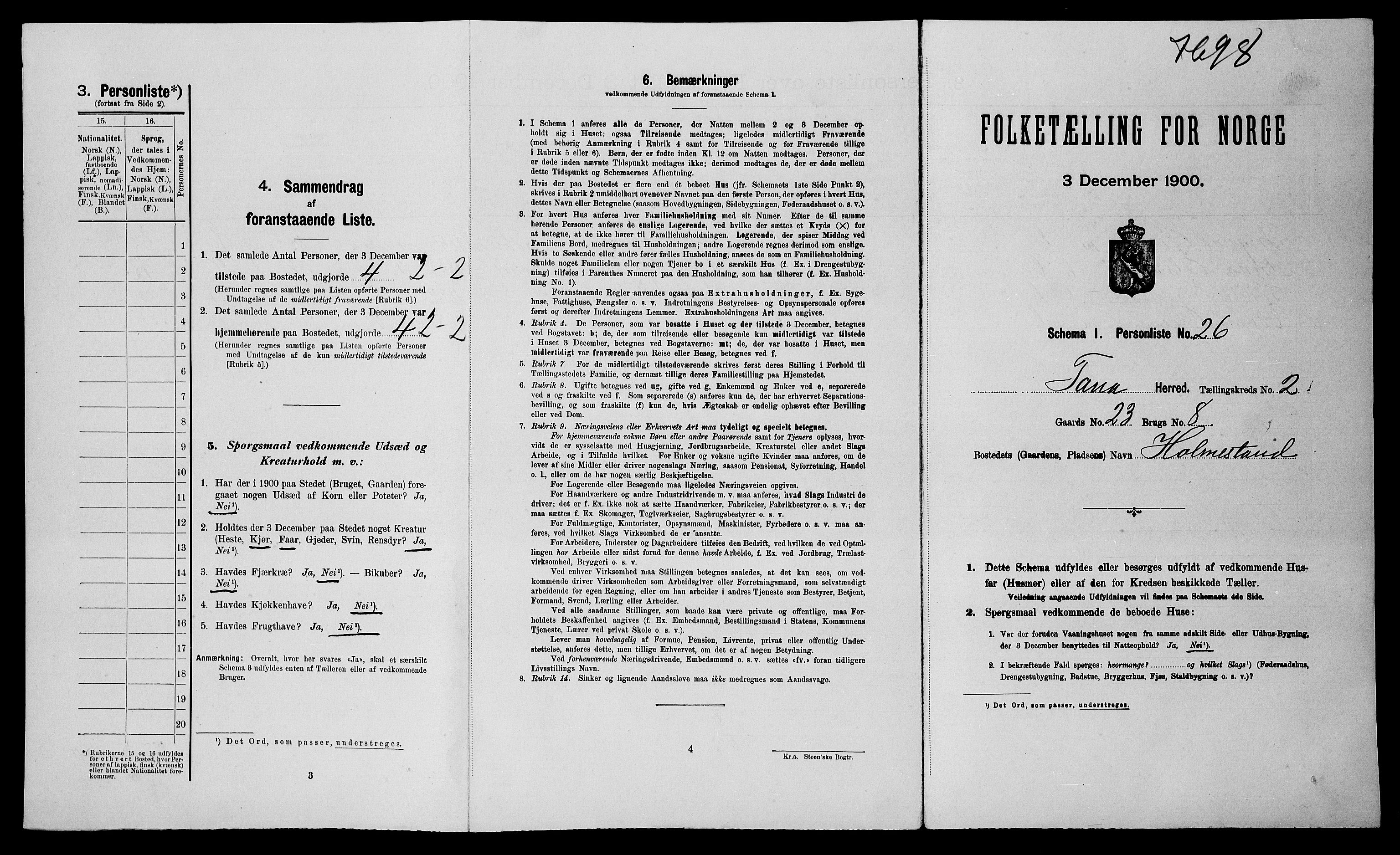 SATØ, Folketelling 1900 for 2025 Tana herred, 1900, s. 304