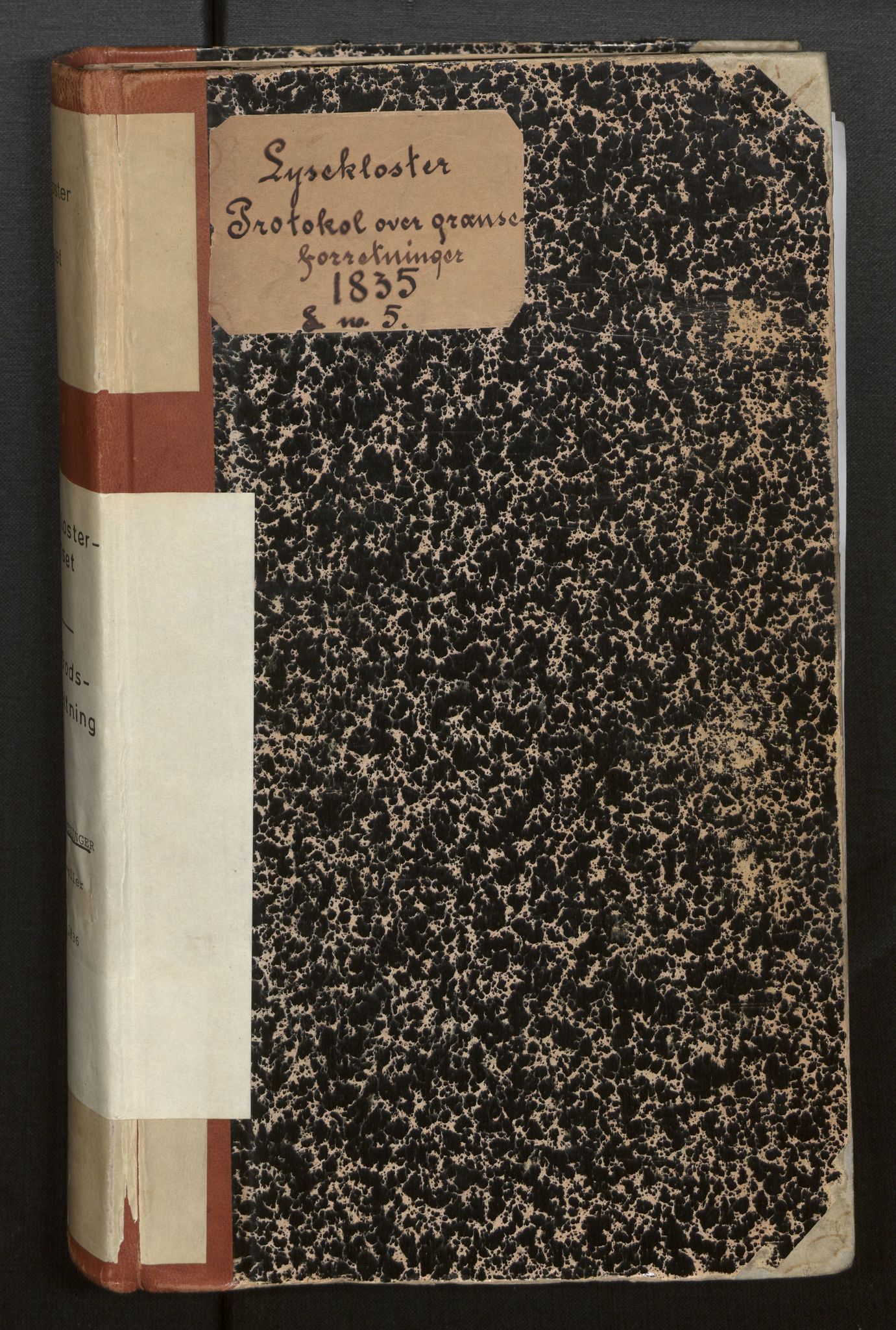 Lyseklostergodset - Godsforvaltning, SAB/A-36602/Da/L0002: Protokoll over grenseforretninger. Register, 1835-1836