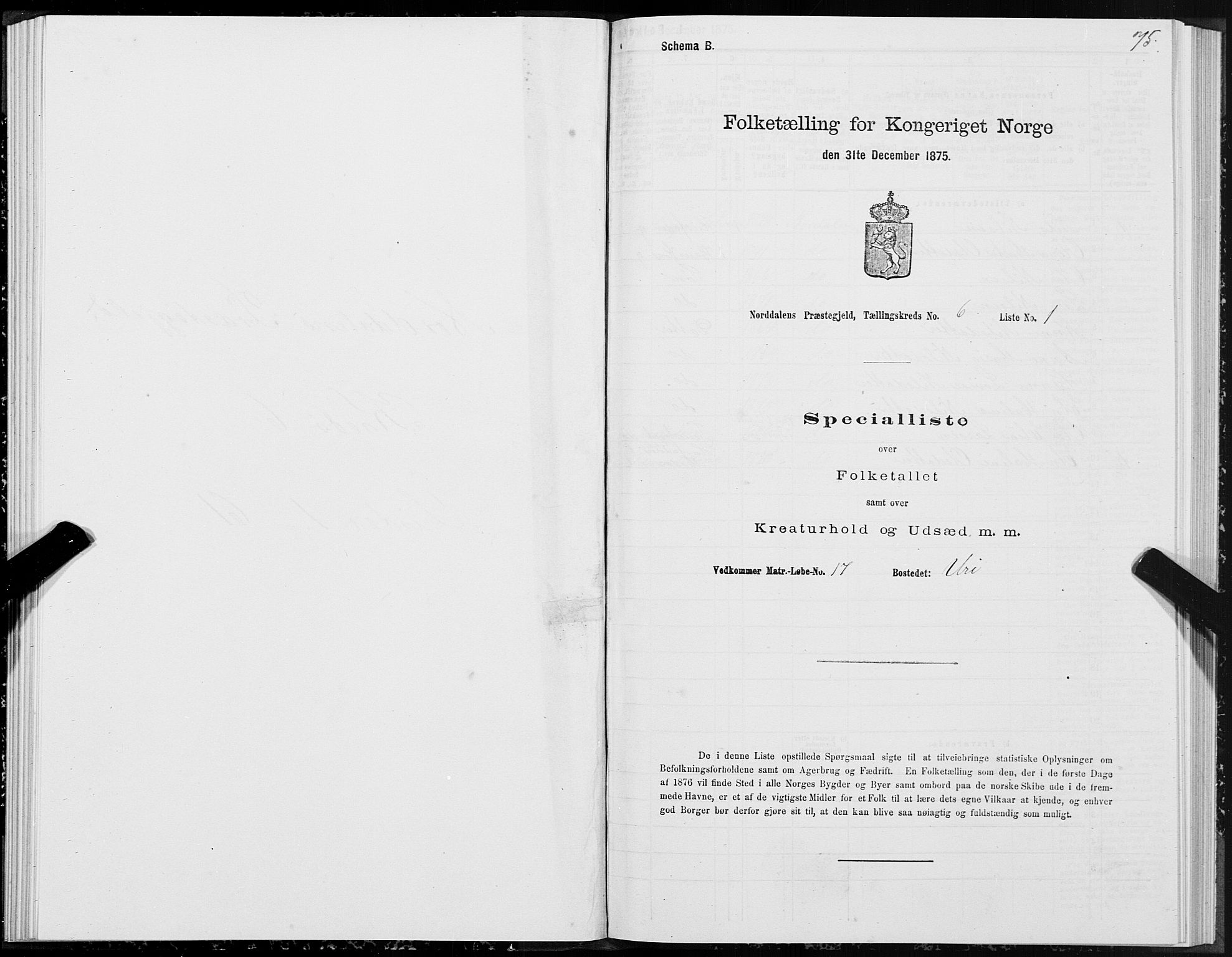 SAT, Folketelling 1875 for 1524P Norddal prestegjeld, 1875, s. 3075