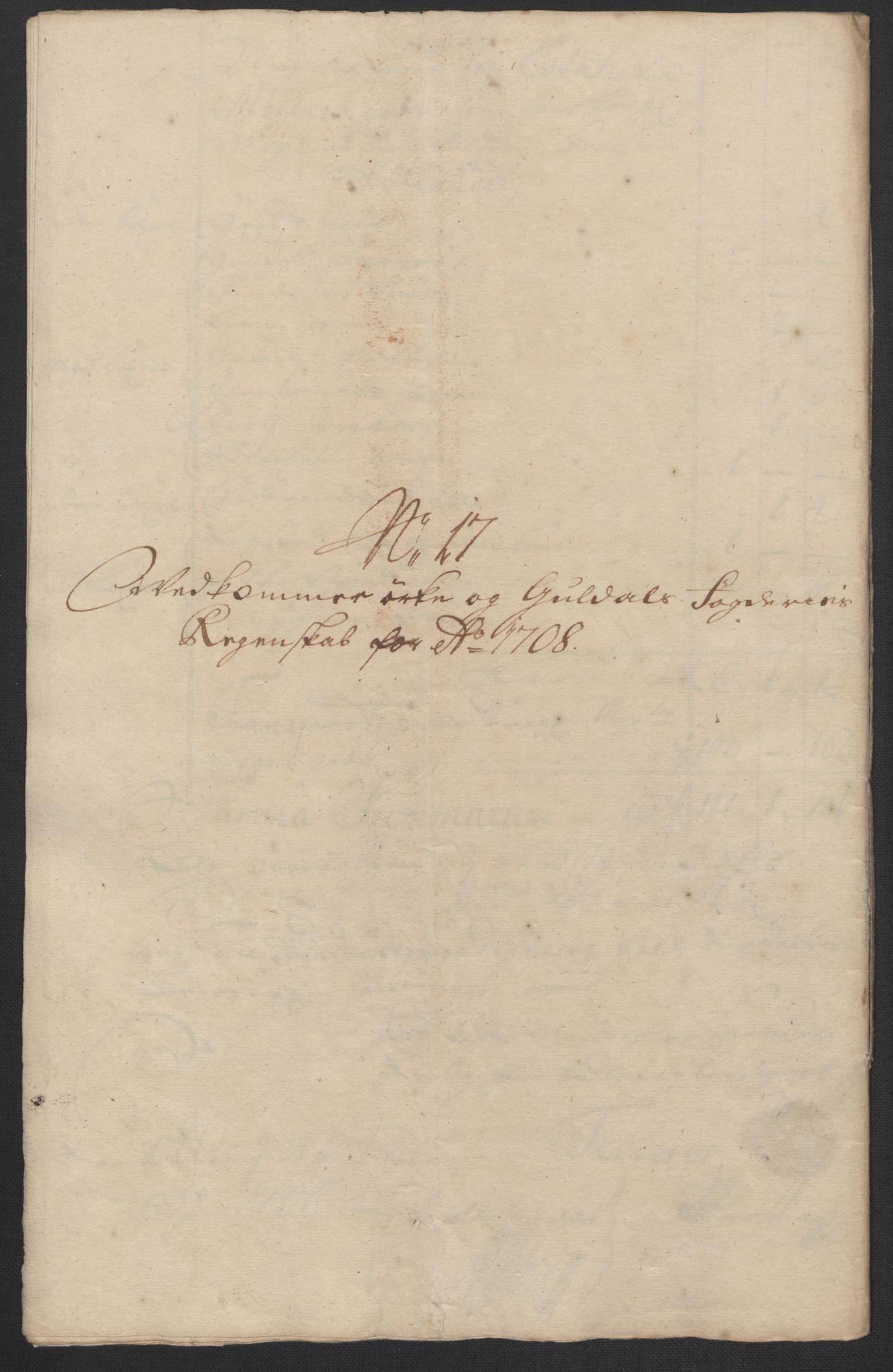 Rentekammeret inntil 1814, Reviderte regnskaper, Fogderegnskap, RA/EA-4092/R60/L3958: Fogderegnskap Orkdal og Gauldal, 1708, s. 281