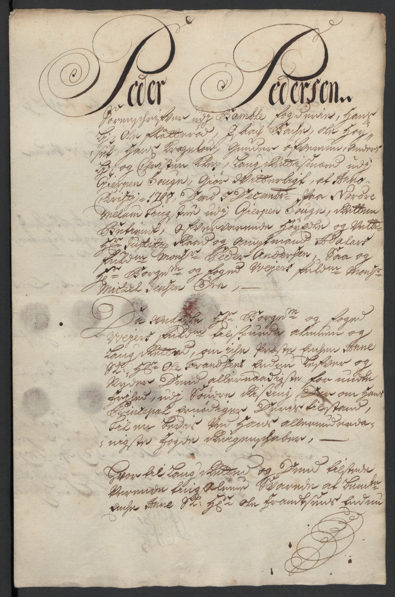 Rentekammeret inntil 1814, Reviderte regnskaper, Fogderegnskap, AV/RA-EA-4092/R36/L2118: Fogderegnskap Øvre og Nedre Telemark og Bamble, 1708-1709, s. 119