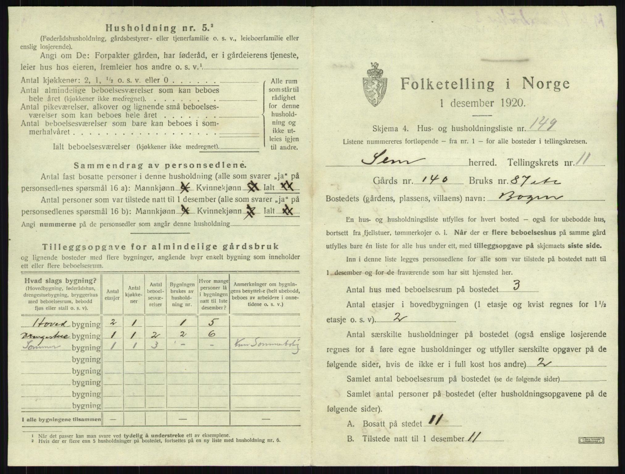 SAKO, Folketelling 1920 for 0721 Sem herred, 1920, s. 2538