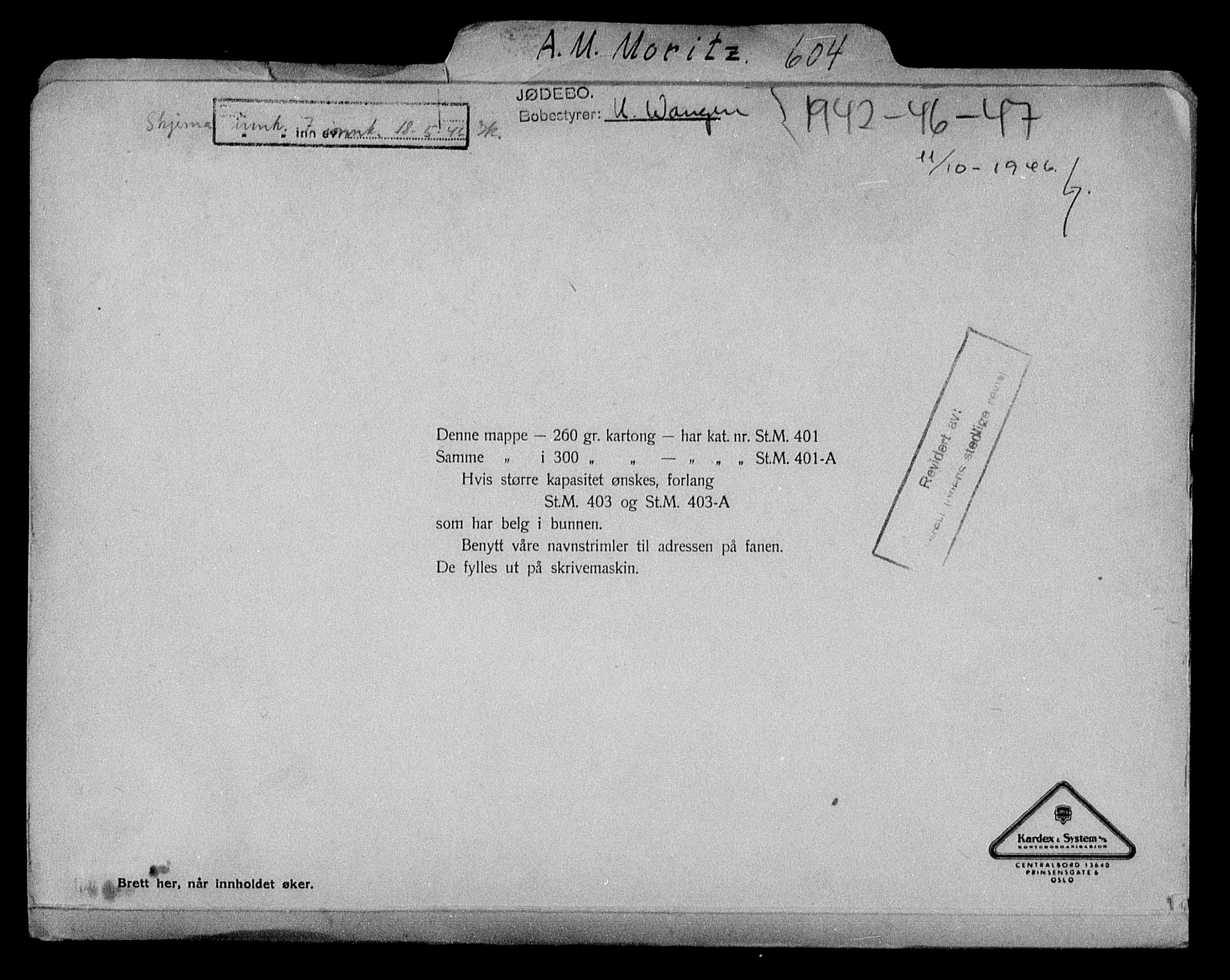 Justisdepartementet, Tilbakeføringskontoret for inndratte formuer, AV/RA-S-1564/H/Hc/Hcc/L0966: --, 1945-1947, s. 2