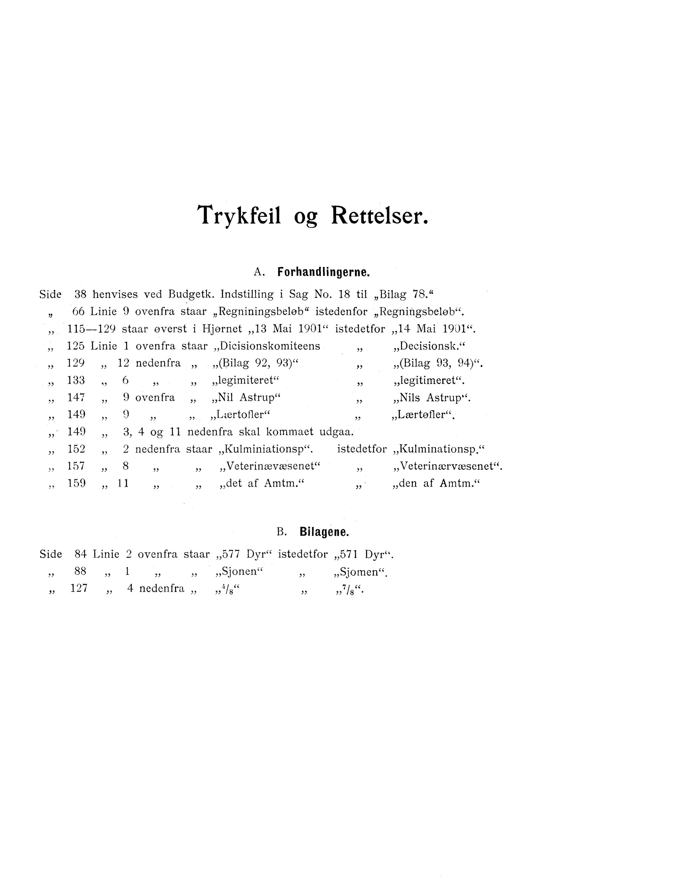 Nordland Fylkeskommune. Fylkestinget, AIN/NFK-17/176/A/Ac/L0024: Fylkestingsforhandlinger 1901, 1901