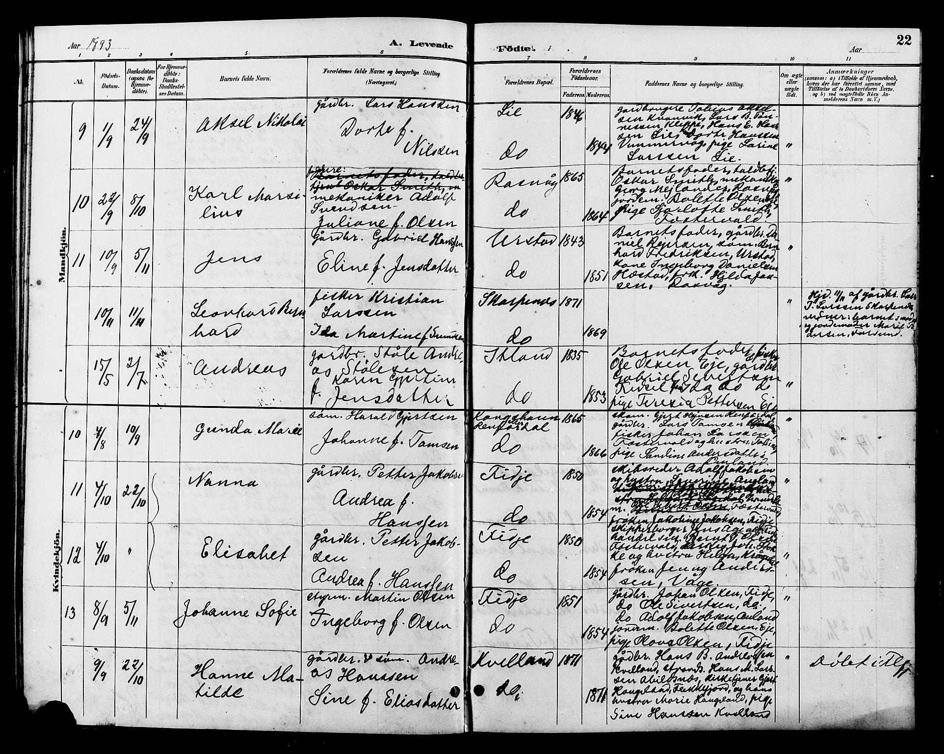 Flekkefjord sokneprestkontor, AV/SAK-1111-0012/F/Fb/Fbb/L0004: Klokkerbok nr. B 4, 1889-1907, s. 22