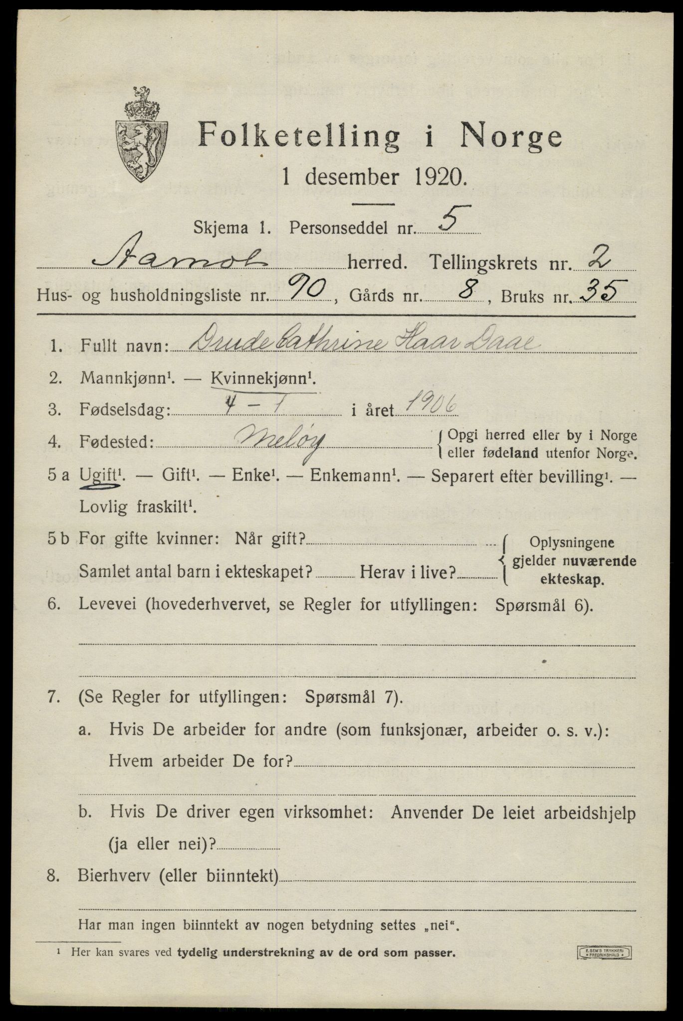 SAH, Folketelling 1920 for 0429 Åmot herred, 1920, s. 3815
