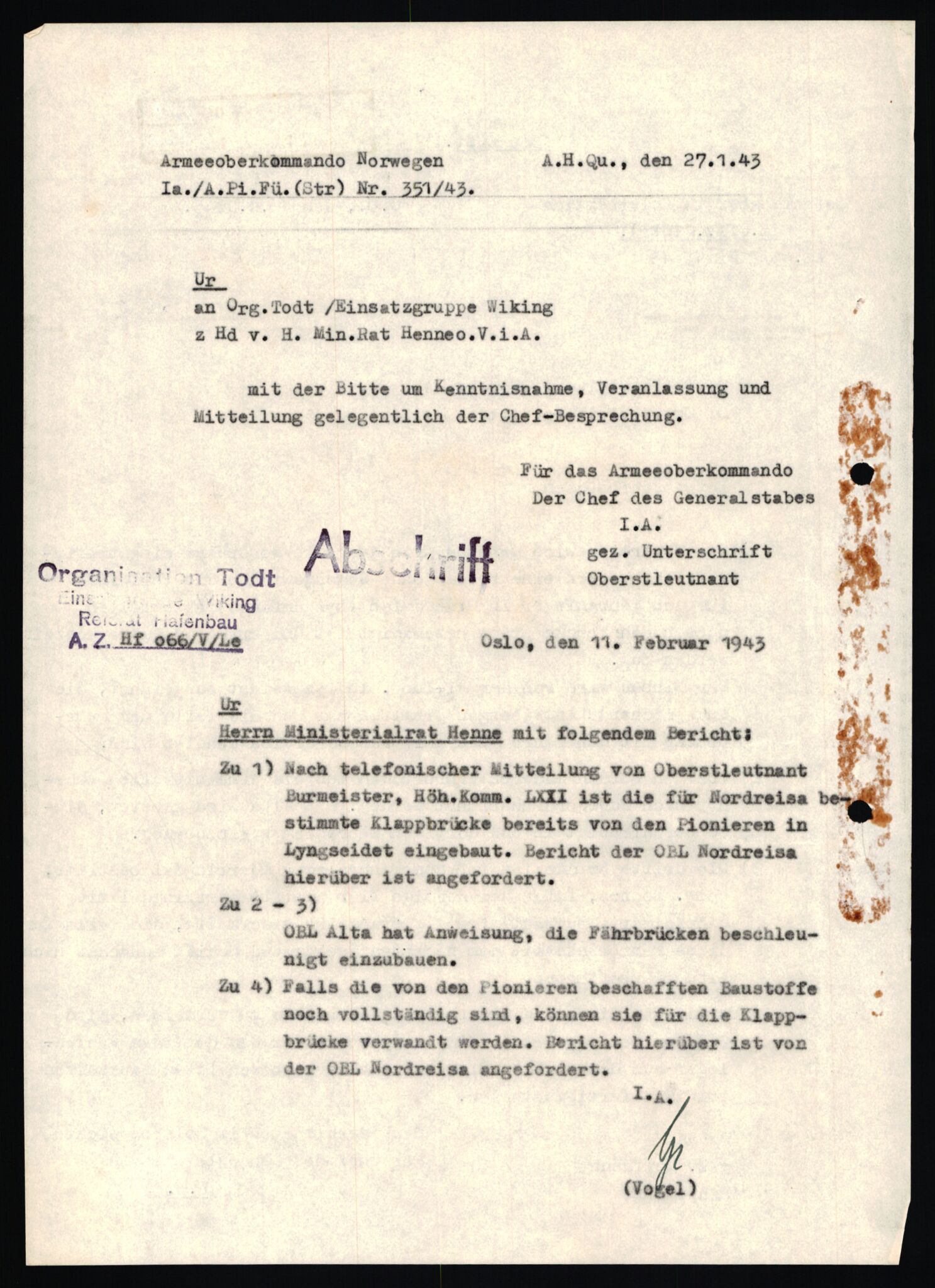 Tyske arkiver, Organisation Todt (OT), Einsatzgruppe Wiking, AV/RA-RAFA-2188/1/E/E6/E6a/L0008: 4. Oberbauleitung Narvik: Arkivkode 451-483, 1940-1945, s. 241