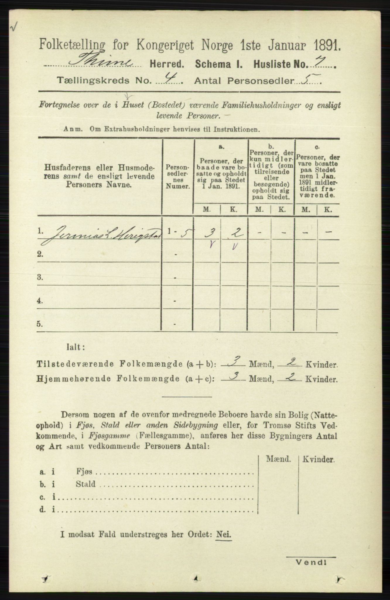 RA, Folketelling 1891 for 1121 Time herred, 1891, s. 1308