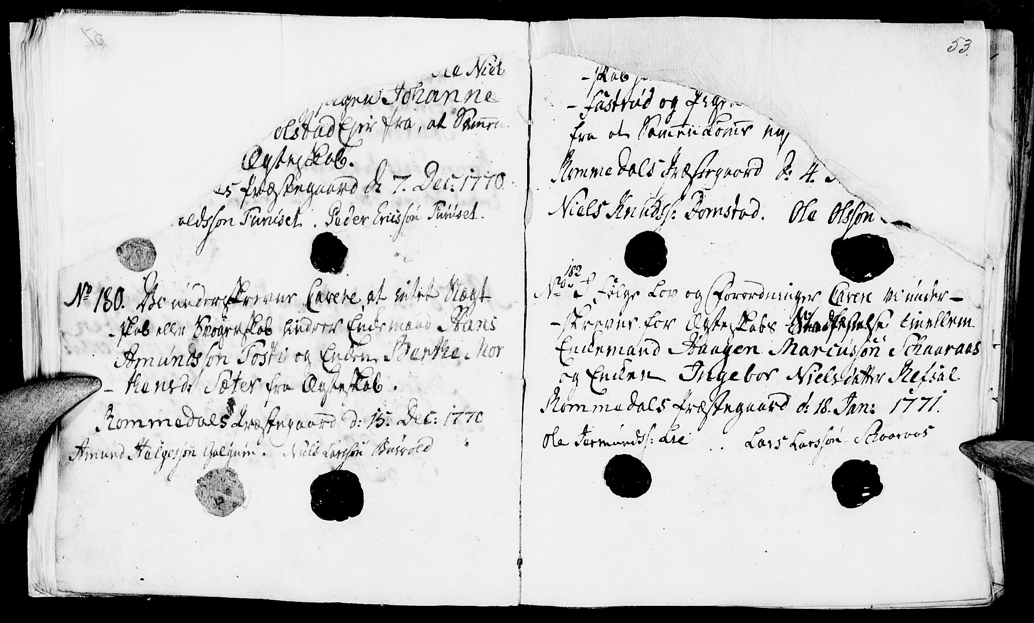 Romedal prestekontor, SAH/PREST-004/I/L0001: Forlovererklæringer nr. 1, 1762-1802, s. 52-53
