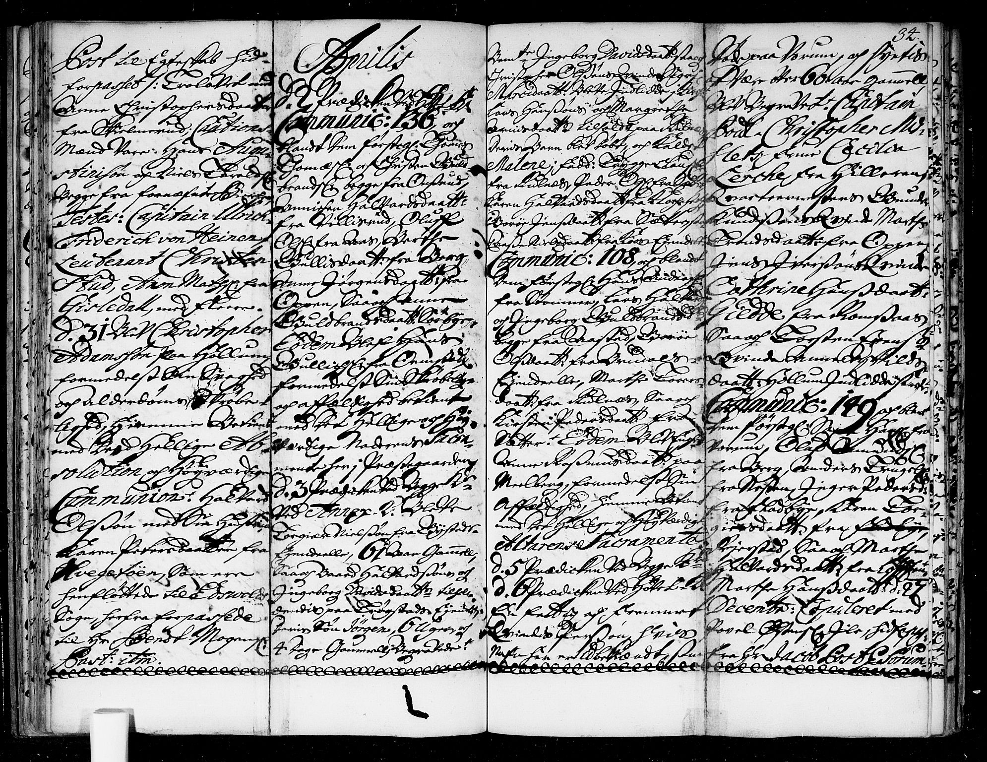 Ullensaker prestekontor Kirkebøker, AV/SAO-A-10236a/F/Fa/L0004: Ministerialbok nr. I 4, 1721-1723, s. 34