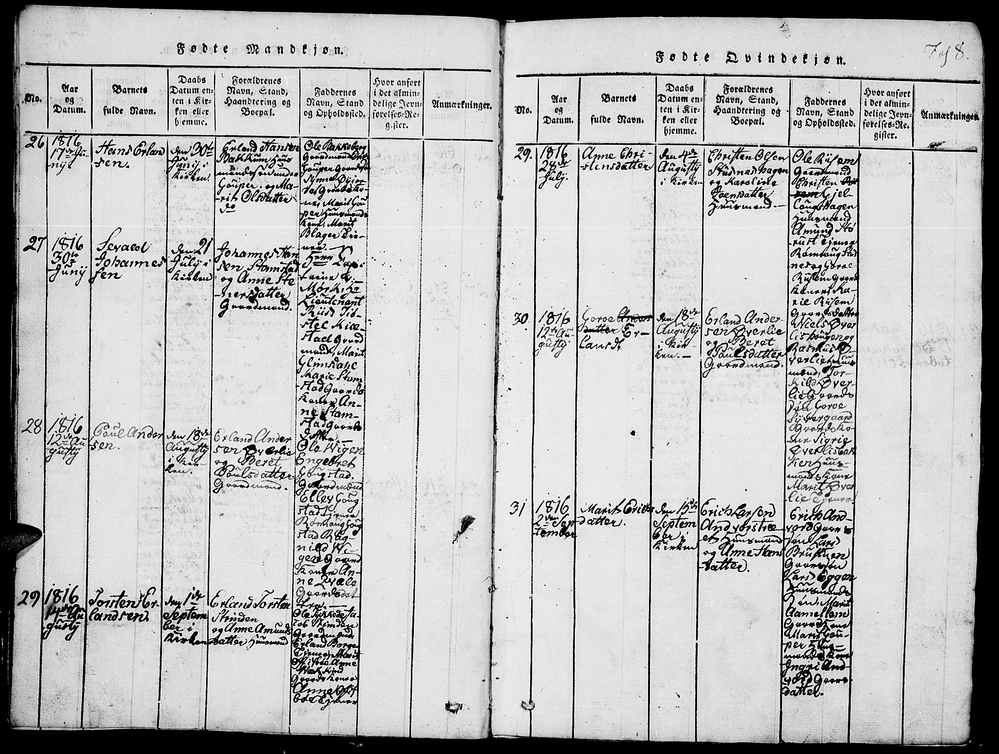Lom prestekontor, AV/SAH-PREST-070/L/L0001: Klokkerbok nr. 1, 1815-1836, s. 8