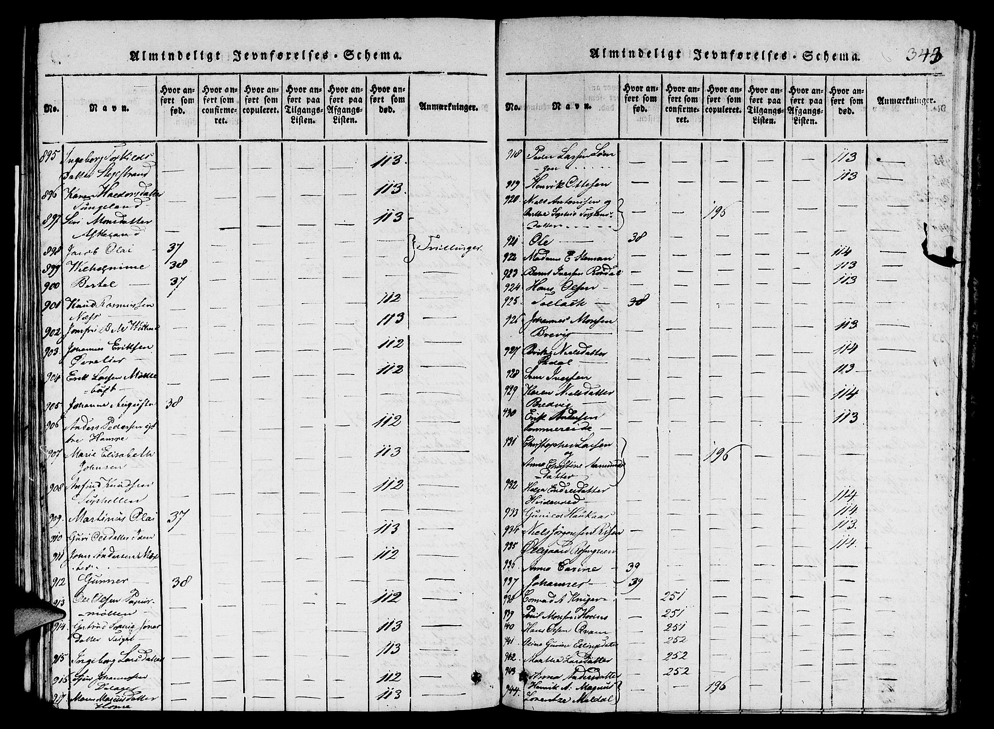 St. Jørgens hospital og Årstad sokneprestembete, AV/SAB-A-99934: Klokkerbok nr. A 1, 1816-1843, s. 343