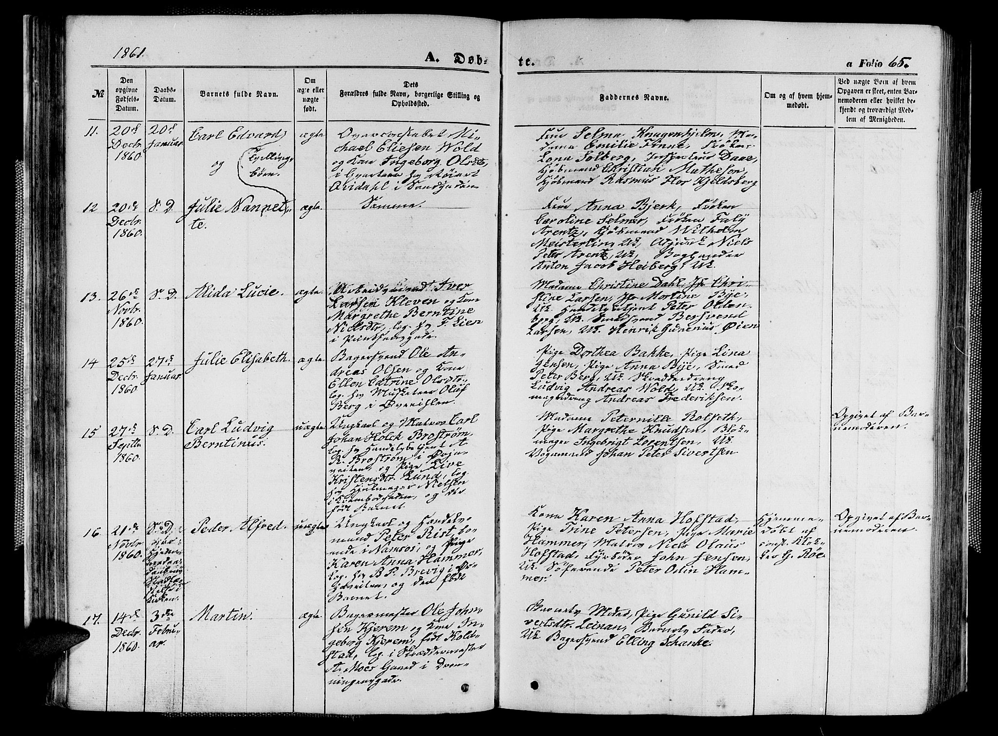 Ministerialprotokoller, klokkerbøker og fødselsregistre - Sør-Trøndelag, SAT/A-1456/602/L0139: Klokkerbok nr. 602C07, 1859-1864, s. 65