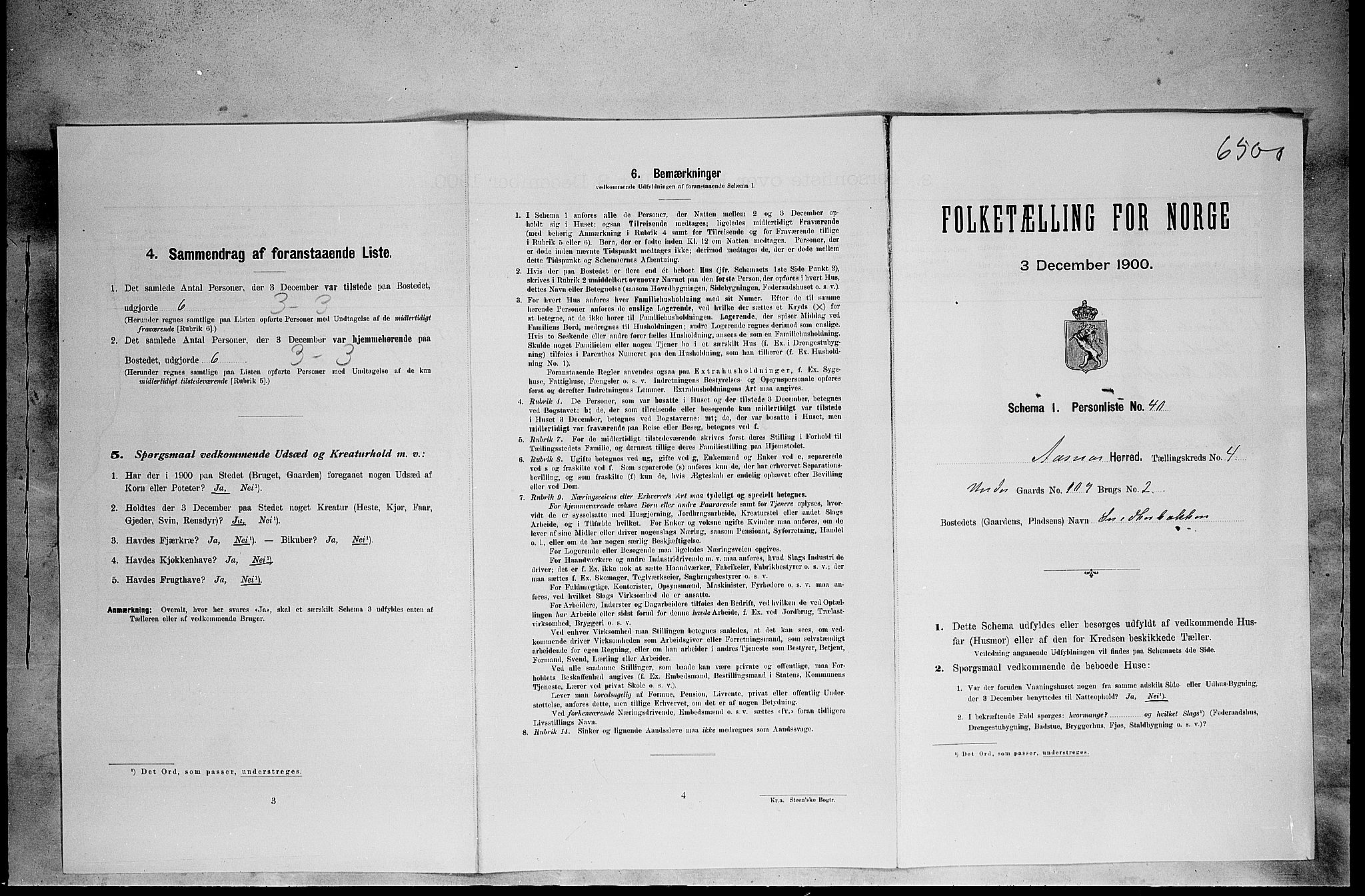 SAH, Folketelling 1900 for 0425 Åsnes herred, 1900, s. 644