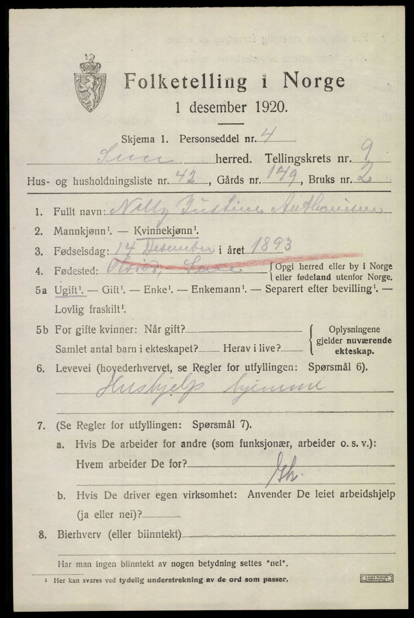 SAKO, Folketelling 1920 for 0721 Sem herred, 1920, s. 13031