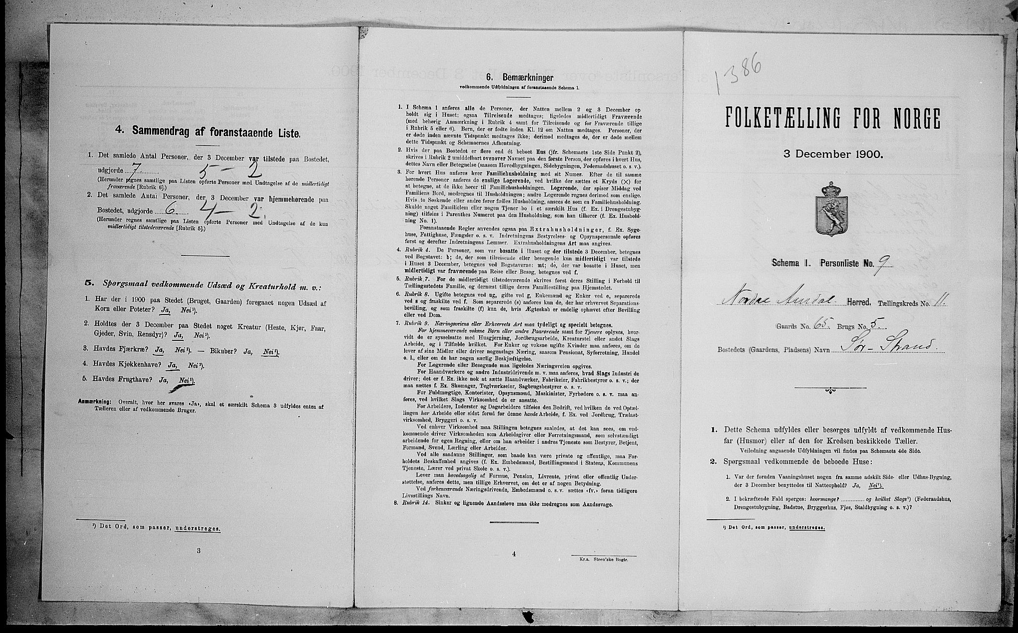 SAH, Folketelling 1900 for 0542 Nord-Aurdal herred, 1900, s. 1175