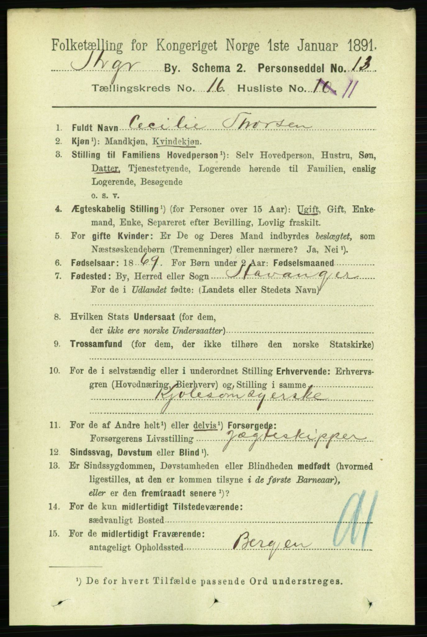 RA, Folketelling 1891 for 1103 Stavanger kjøpstad, 1891, s. 18966