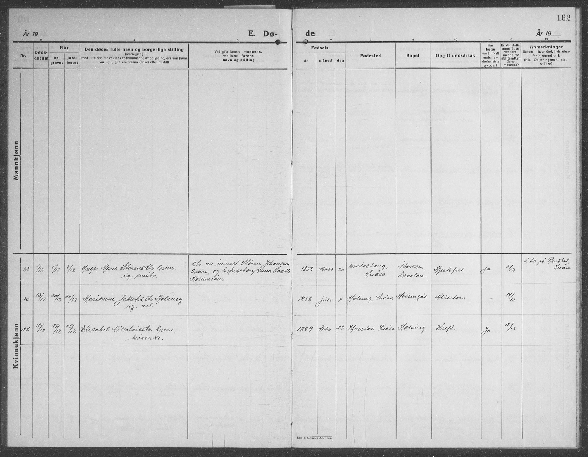 Ministerialprotokoller, klokkerbøker og fødselsregistre - Nord-Trøndelag, SAT/A-1458/749/L0481: Klokkerbok nr. 749C03, 1933-1945, s. 162