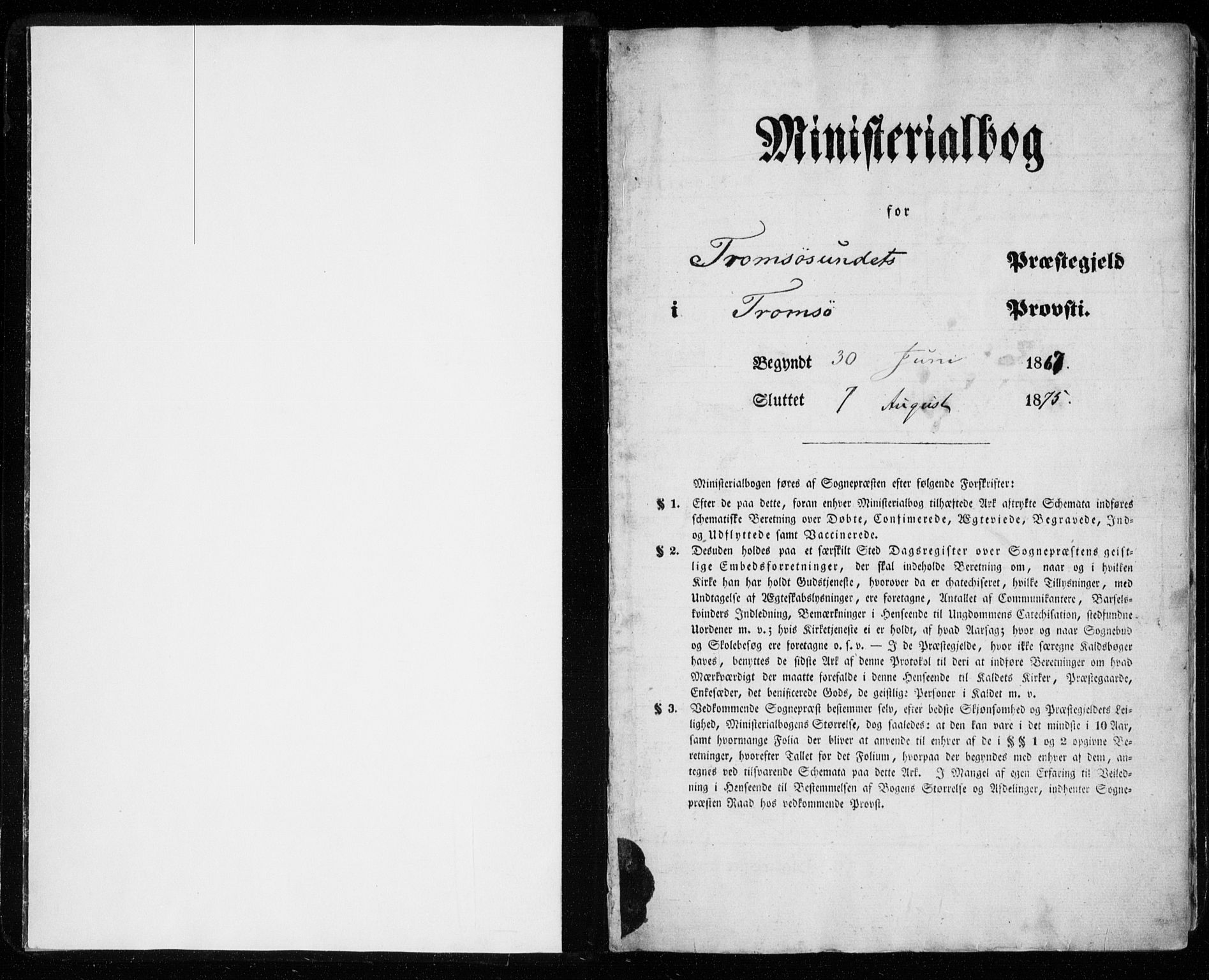Tromsøysund sokneprestkontor, SATØ/S-1304/G/Ga/L0002kirke: Ministerialbok nr. 2, 1867-1875