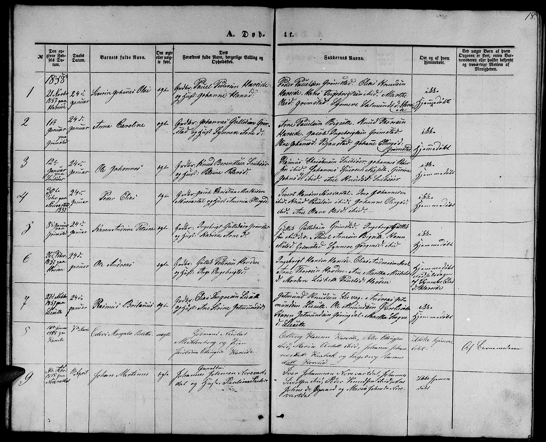 Ministerialprotokoller, klokkerbøker og fødselsregistre - Møre og Romsdal, SAT/A-1454/510/L0124: Klokkerbok nr. 510C01, 1854-1877, s. 18