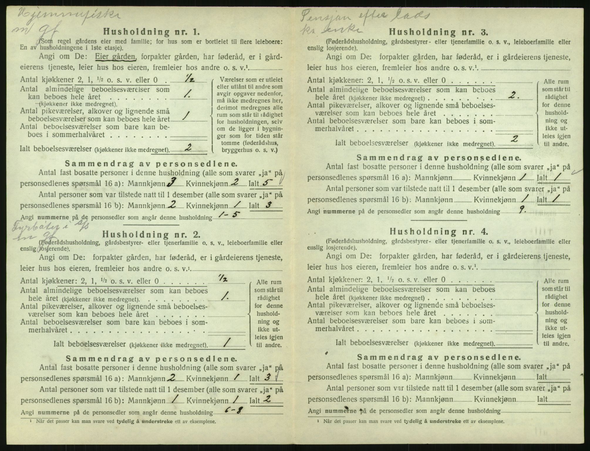 SAK, Folketelling 1920 for 0927 Høvåg herred, 1920, s. 513