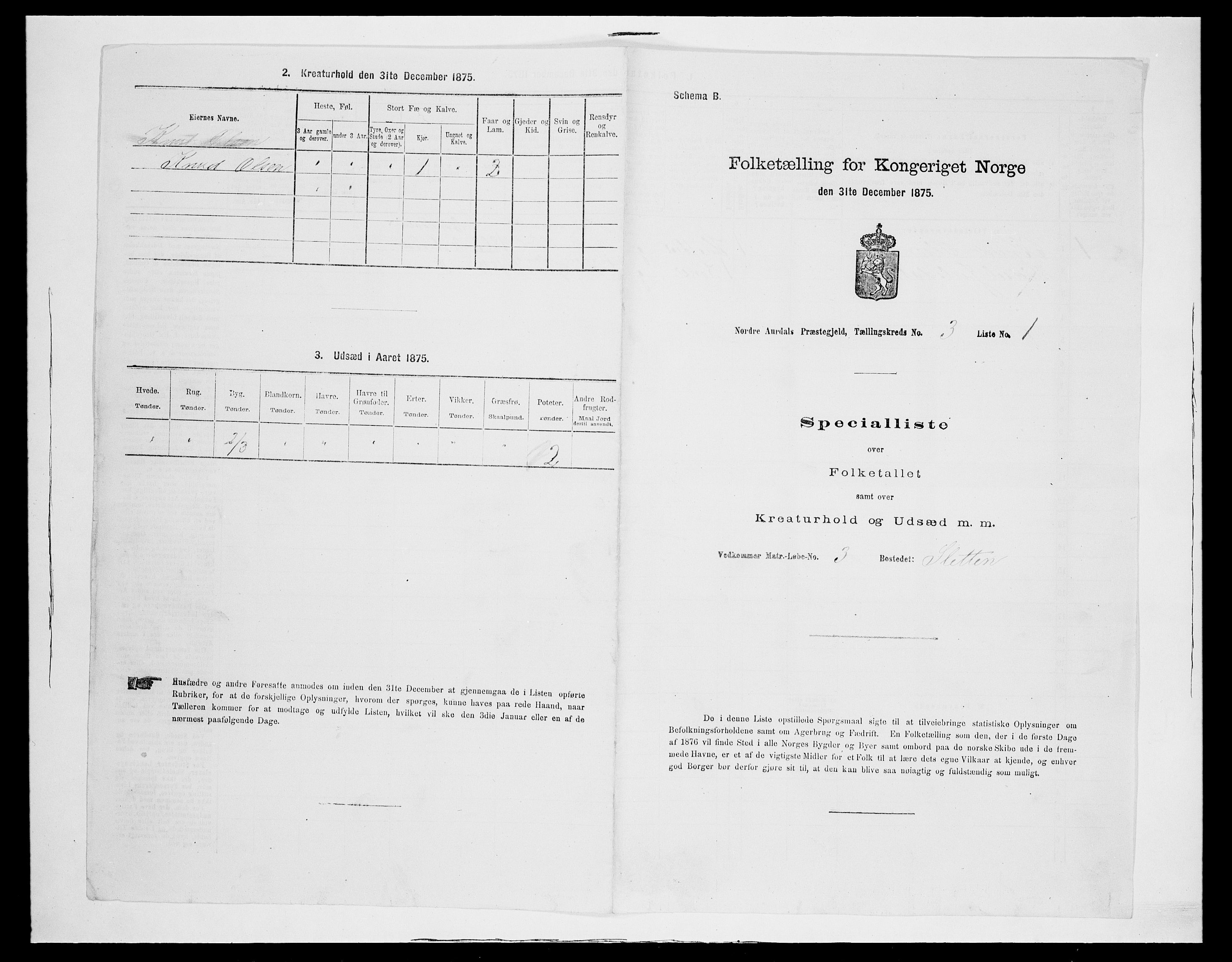 SAH, Folketelling 1875 for 0542P Nord-Aurdal prestegjeld, 1875, s. 455