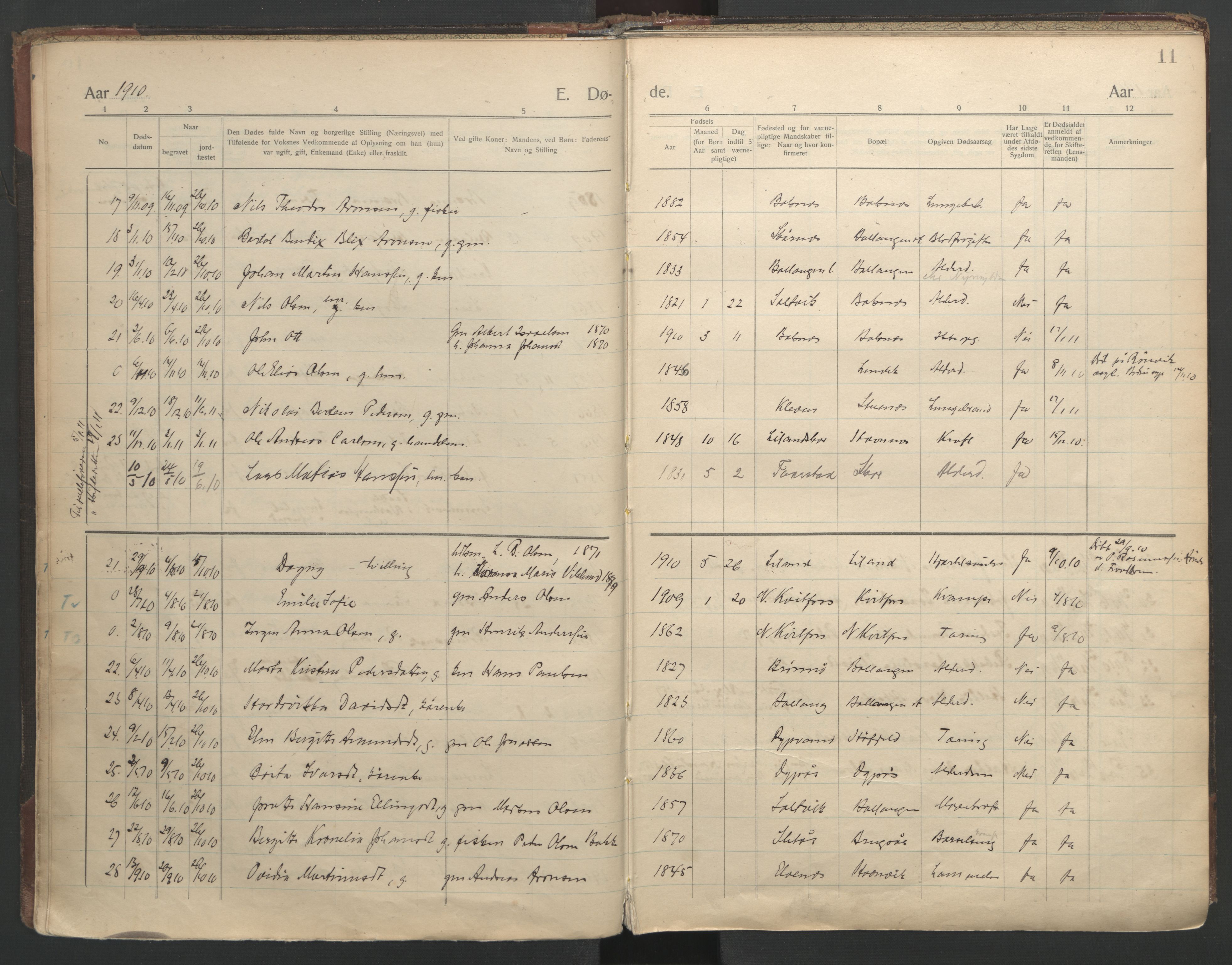 Ministerialprotokoller, klokkerbøker og fødselsregistre - Nordland, AV/SAT-A-1459/863/L0903: Ministerialbok nr. 863A15, 1907-1937, s. 11