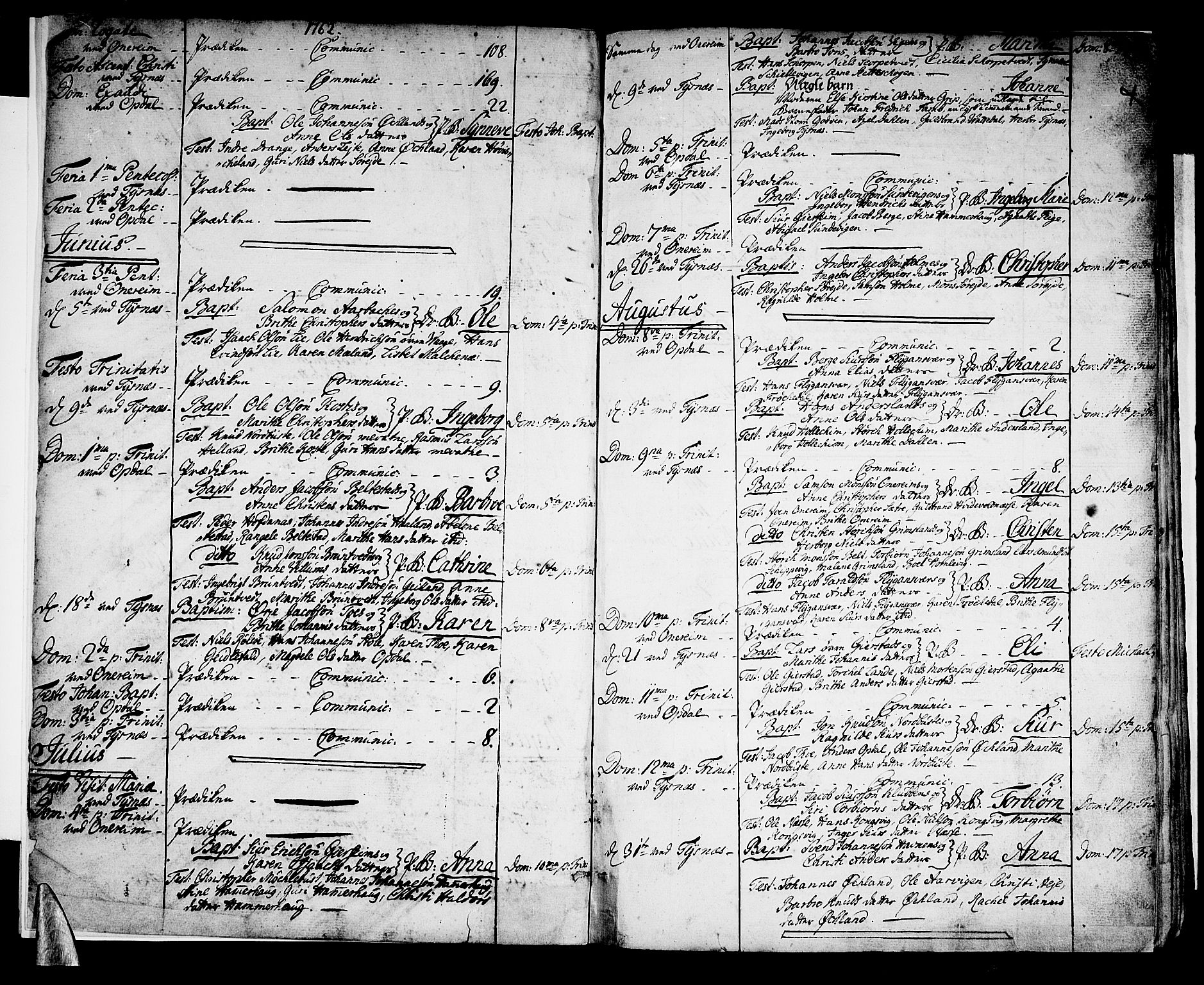 Tysnes sokneprestembete, SAB/A-78601/H/Haa: Ministerialbok nr. A 5, 1762-1793, s. 3
