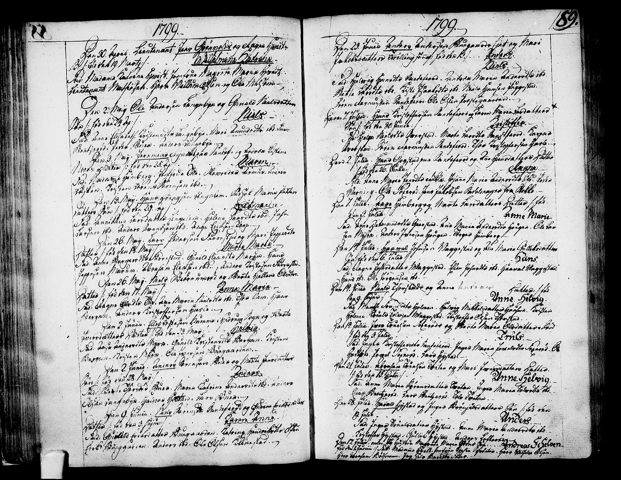 Sandar kirkebøker, AV/SAKO-A-243/F/Fa/L0003: Ministerialbok nr. 3, 1789-1814, s. 89