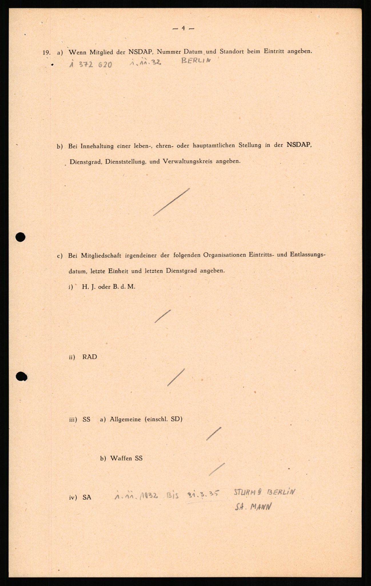 Forsvaret, Forsvarets overkommando II, AV/RA-RAFA-3915/D/Db/L0013: CI Questionaires. Tyske okkupasjonsstyrker i Norge. Tyskere., 1945-1946, s. 161