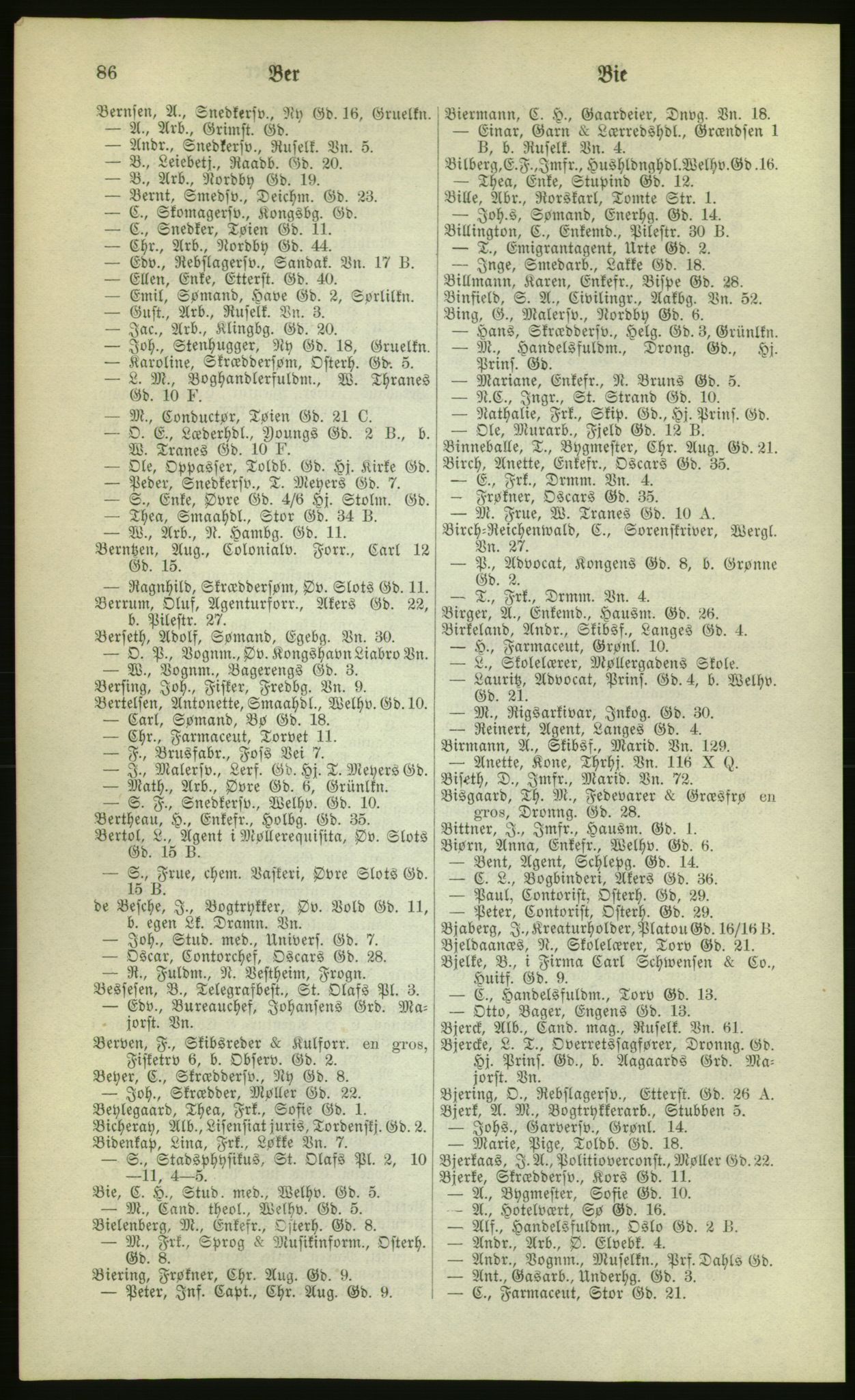 Kristiania/Oslo adressebok, PUBL/-, 1880, s. 86