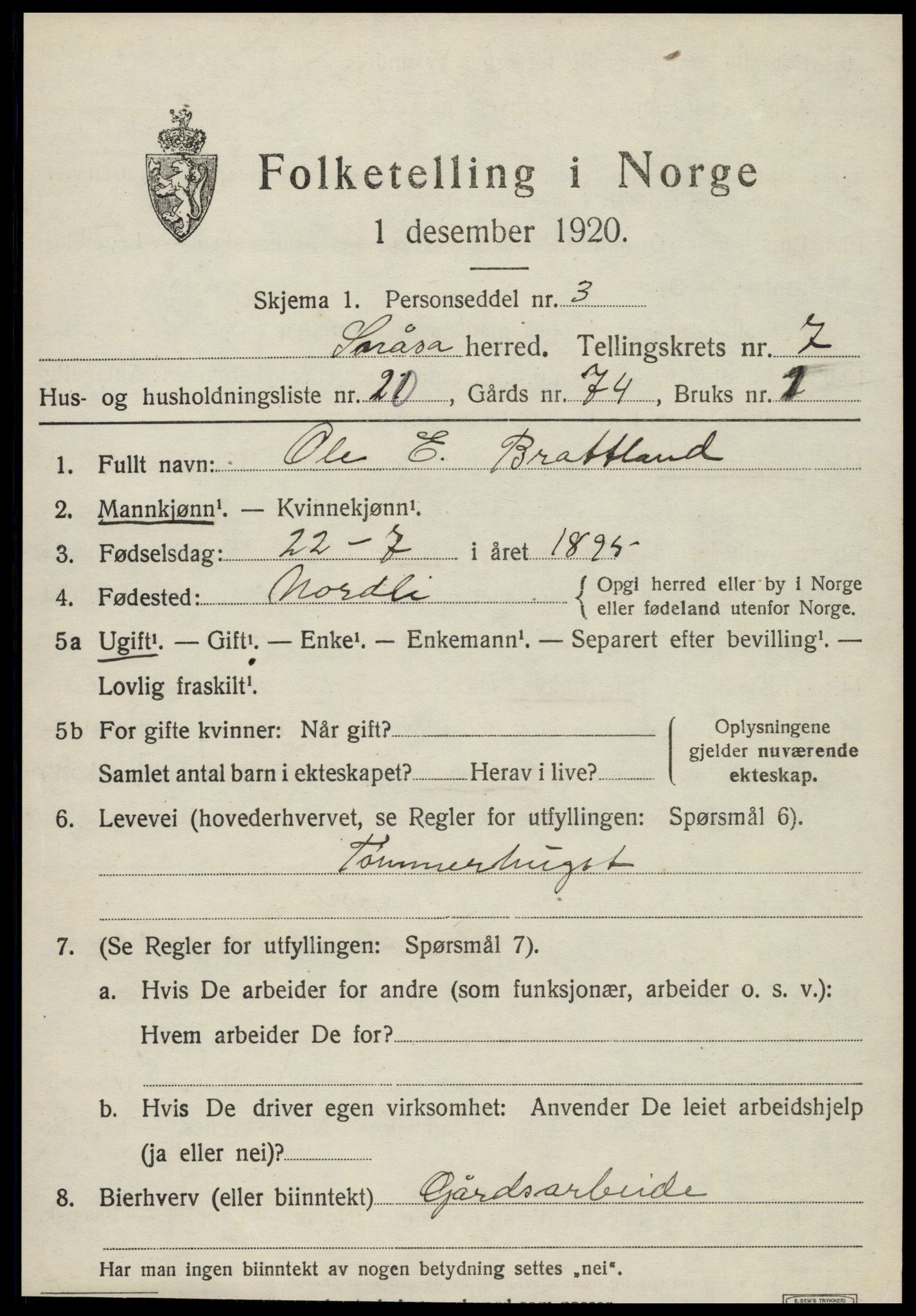 SAT, Folketelling 1920 for 1736 Snåsa herred, 1920, s. 3146