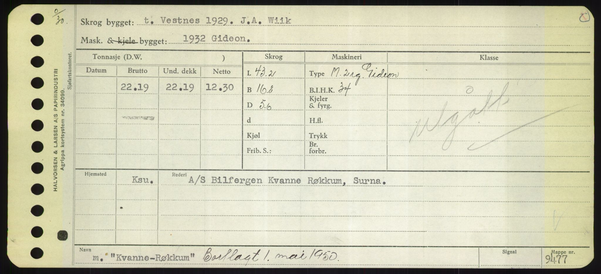 Sjøfartsdirektoratet med forløpere, Skipsmålingen, AV/RA-S-1627/H/Hd/L0021: Fartøy, Kor-Kår, s. 287