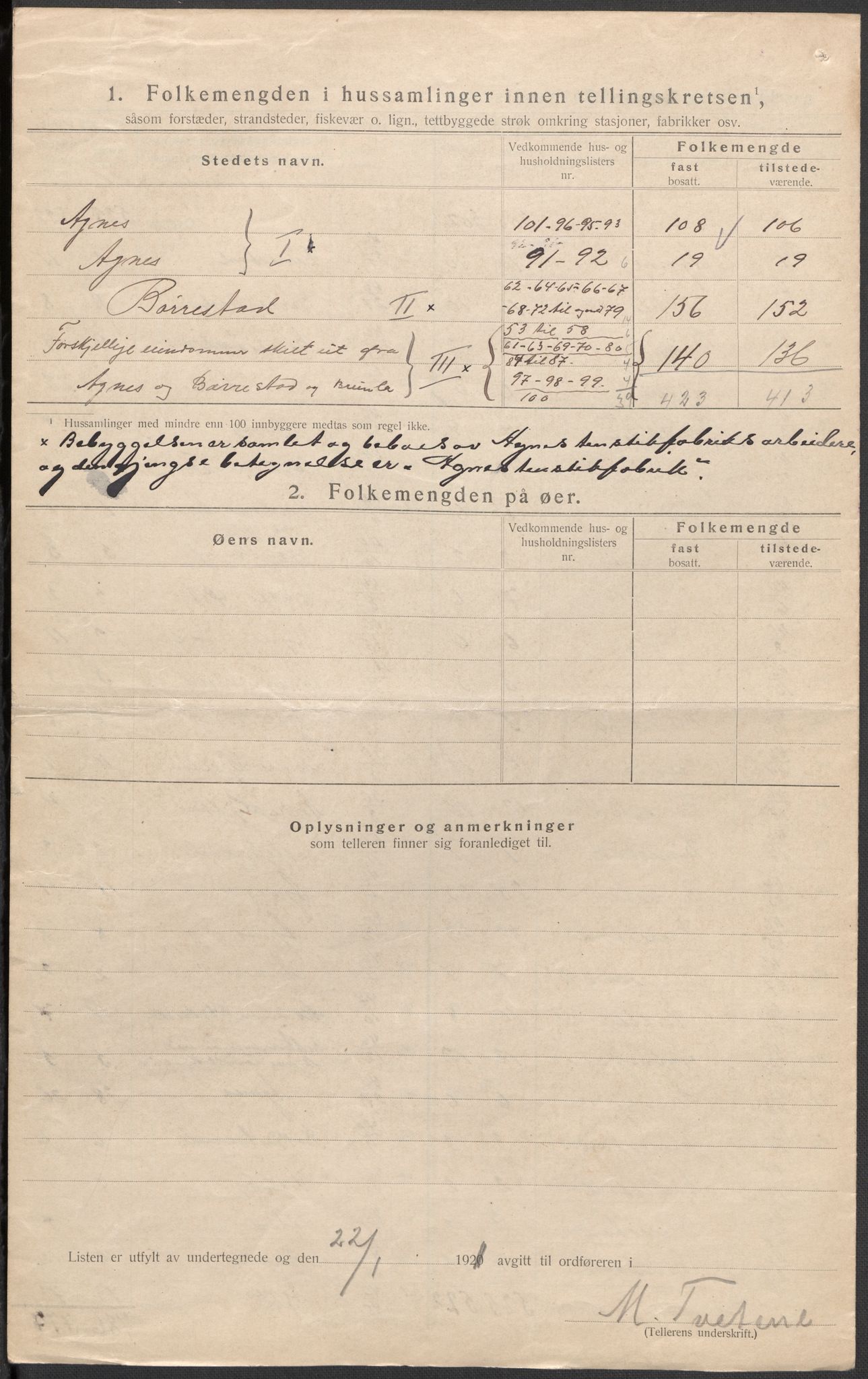 SAKO, Folketelling 1920 for 0726 Brunlanes herred, 1920, s. 19