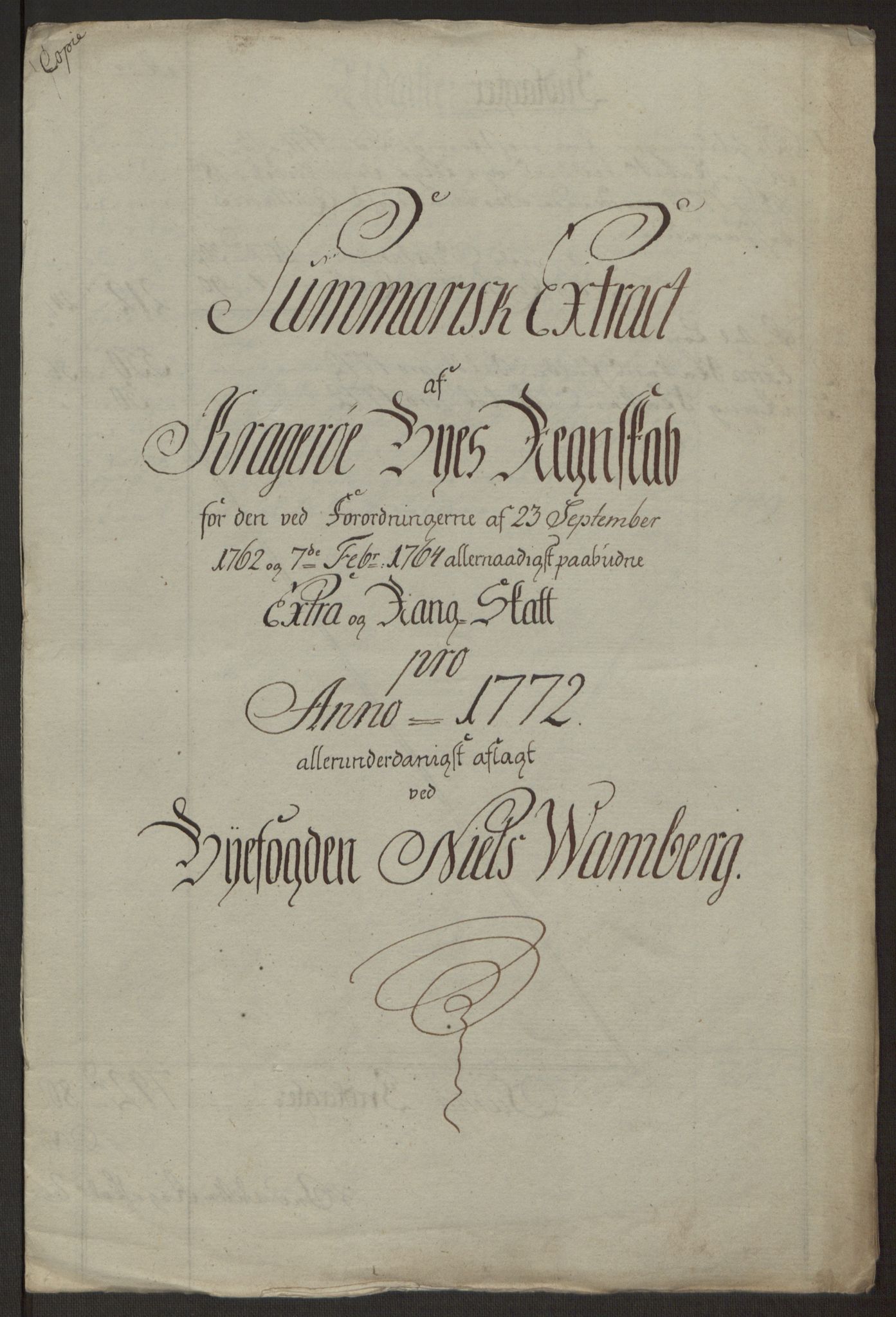 Rentekammeret inntil 1814, Reviderte regnskaper, Byregnskaper, AV/RA-EA-4066/R/Rk/L0218/0003: [K2] Kontribusjonsregnskap / Ekstra- og rangskatt, 1768-1772, s. 87