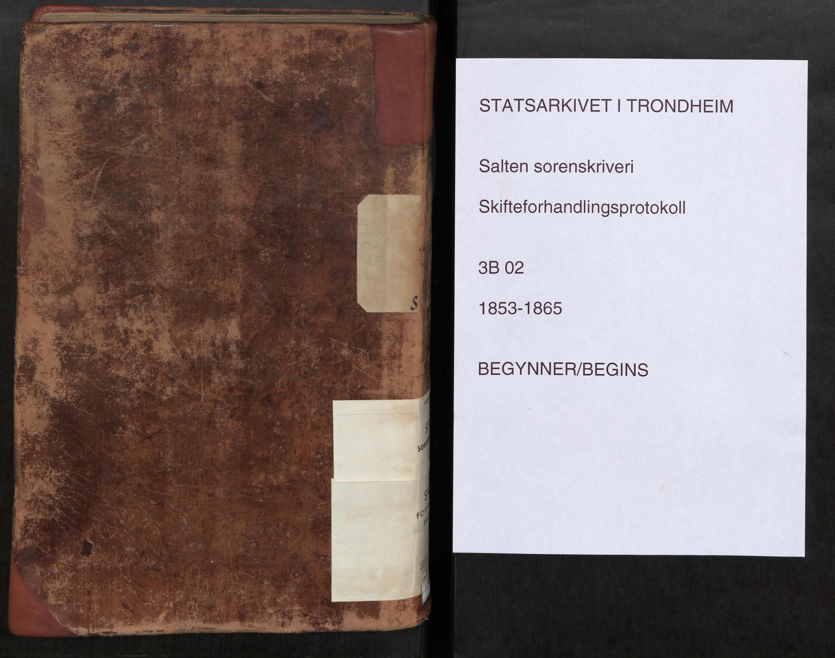 Salten sorenskriveri, AV/SAT-A-4578/1/3/3B/L0002: Skiftebehandlingsprotokoll, 1853-1865