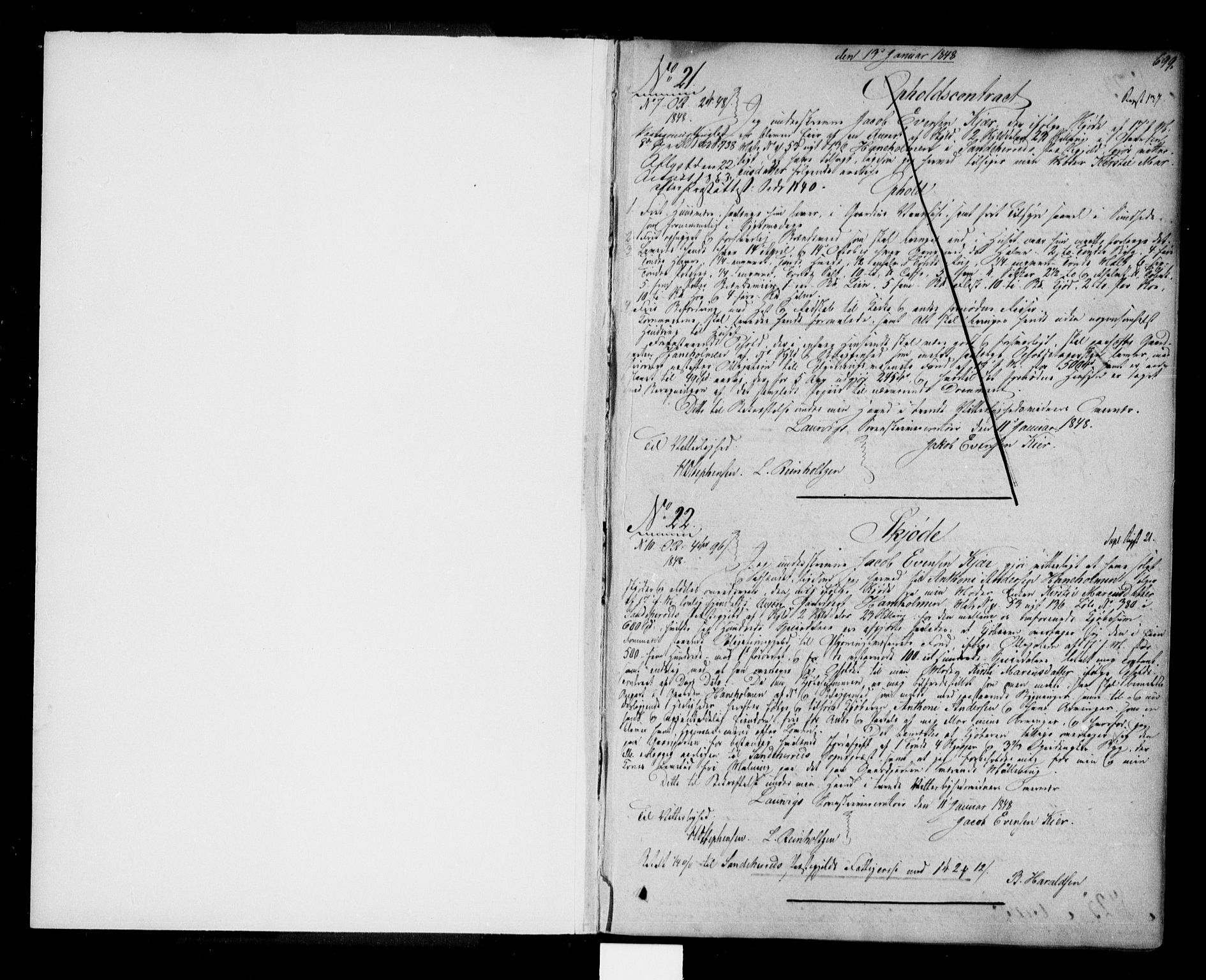Larvik sorenskriveri, AV/SAKO-A-83/G/Ga/Gab/L0010b: Pantebok nr. II 10b, 1848-1850, s. 698-699