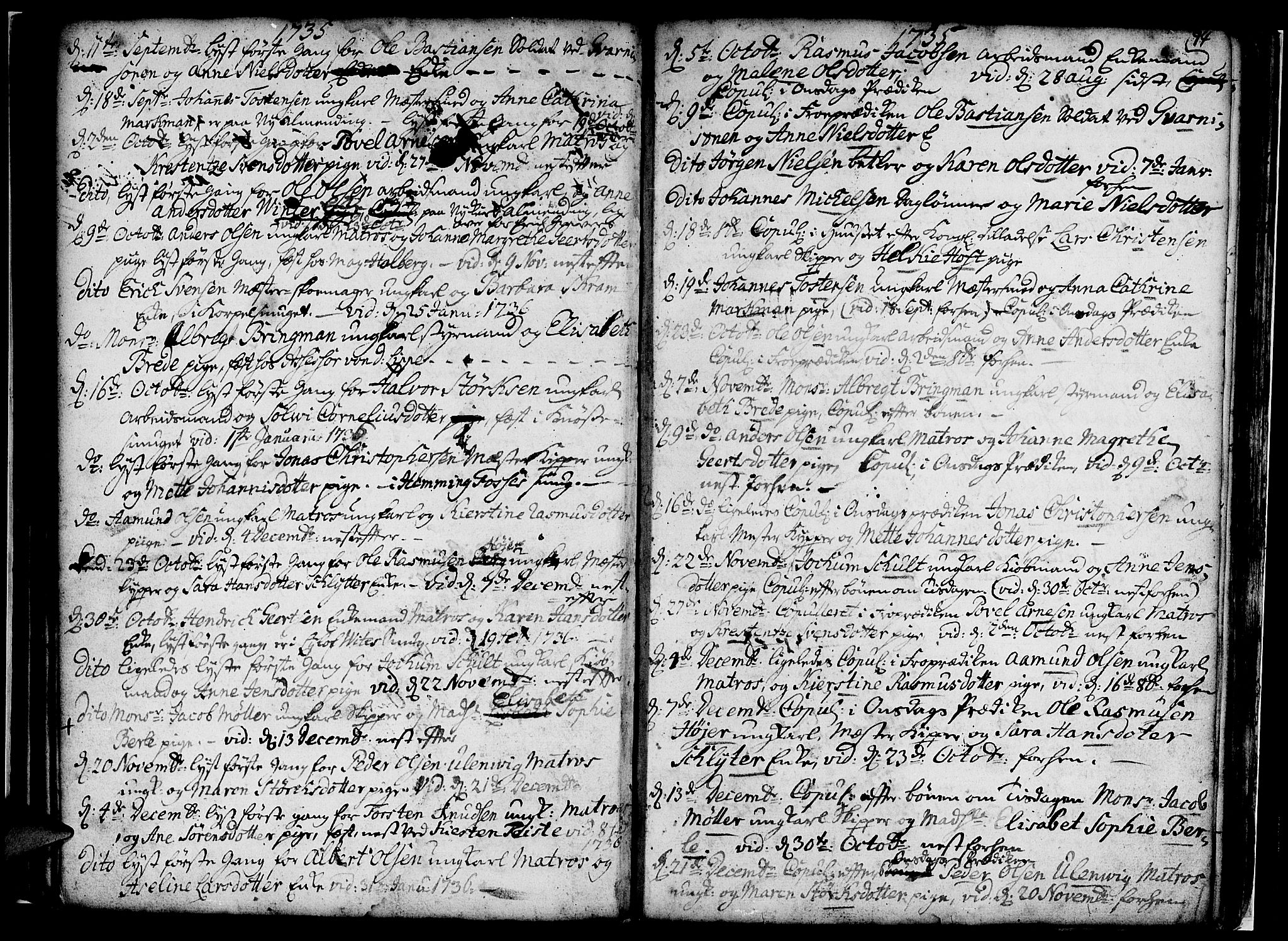 Nykirken Sokneprestembete, AV/SAB-A-77101/H/Haa/L0007: Ministerialbok nr. A 7, 1719-1781, s. 74