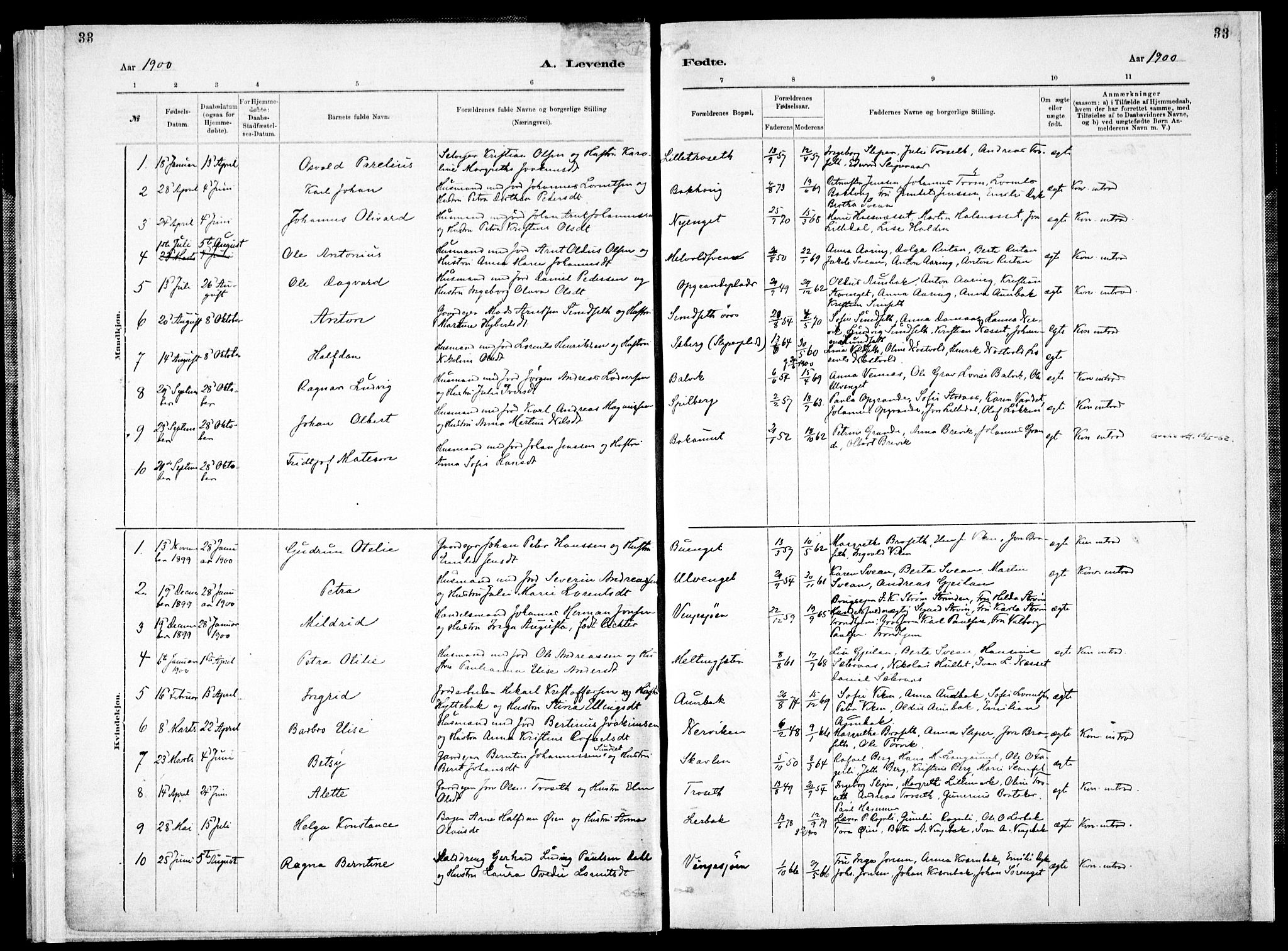 Ministerialprotokoller, klokkerbøker og fødselsregistre - Nord-Trøndelag, SAT/A-1458/733/L0325: Ministerialbok nr. 733A04, 1884-1908, s. 33