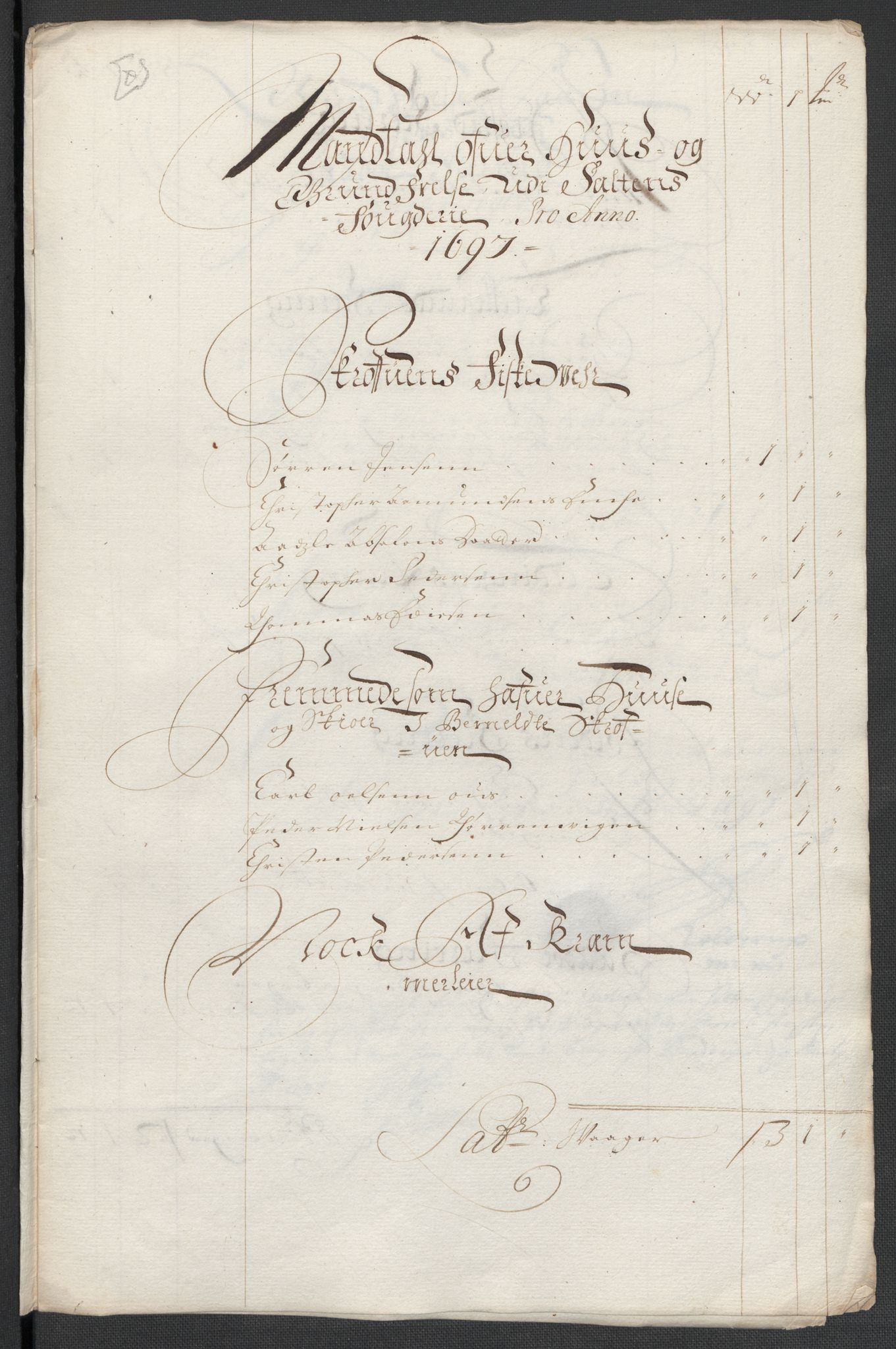 Rentekammeret inntil 1814, Reviderte regnskaper, Fogderegnskap, RA/EA-4092/R66/L4579: Fogderegnskap Salten, 1697-1700, s. 106