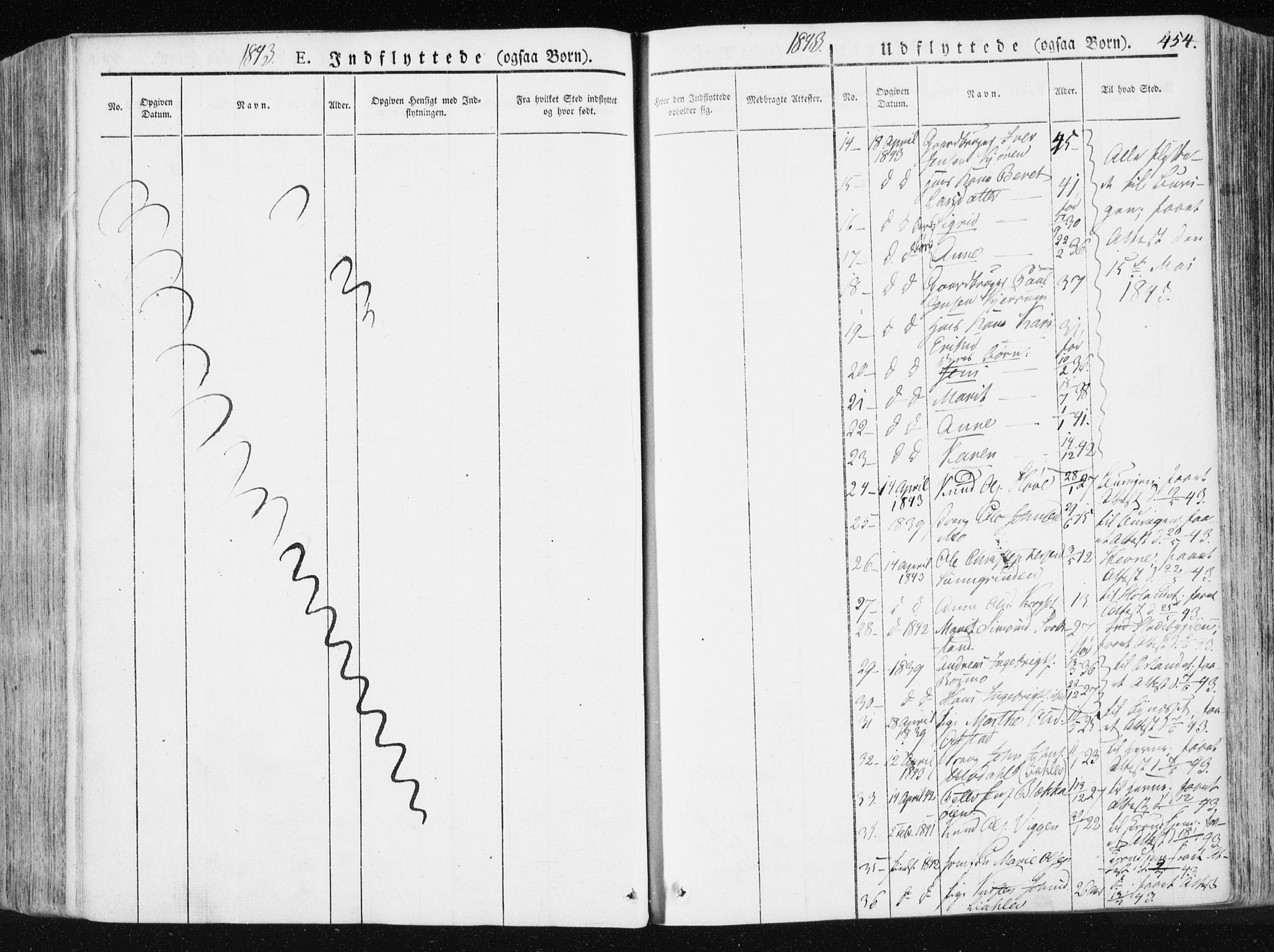 Ministerialprotokoller, klokkerbøker og fødselsregistre - Sør-Trøndelag, SAT/A-1456/665/L0771: Ministerialbok nr. 665A06, 1830-1856, s. 454