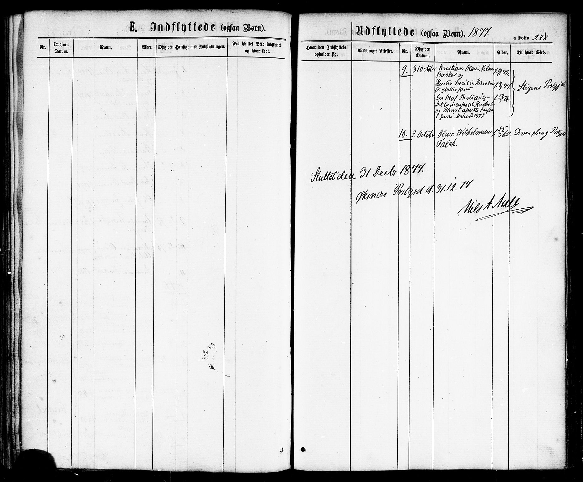 Ministerialprotokoller, klokkerbøker og fødselsregistre - Nordland, SAT/A-1459/893/L1334: Ministerialbok nr. 893A07, 1867-1877, s. 288