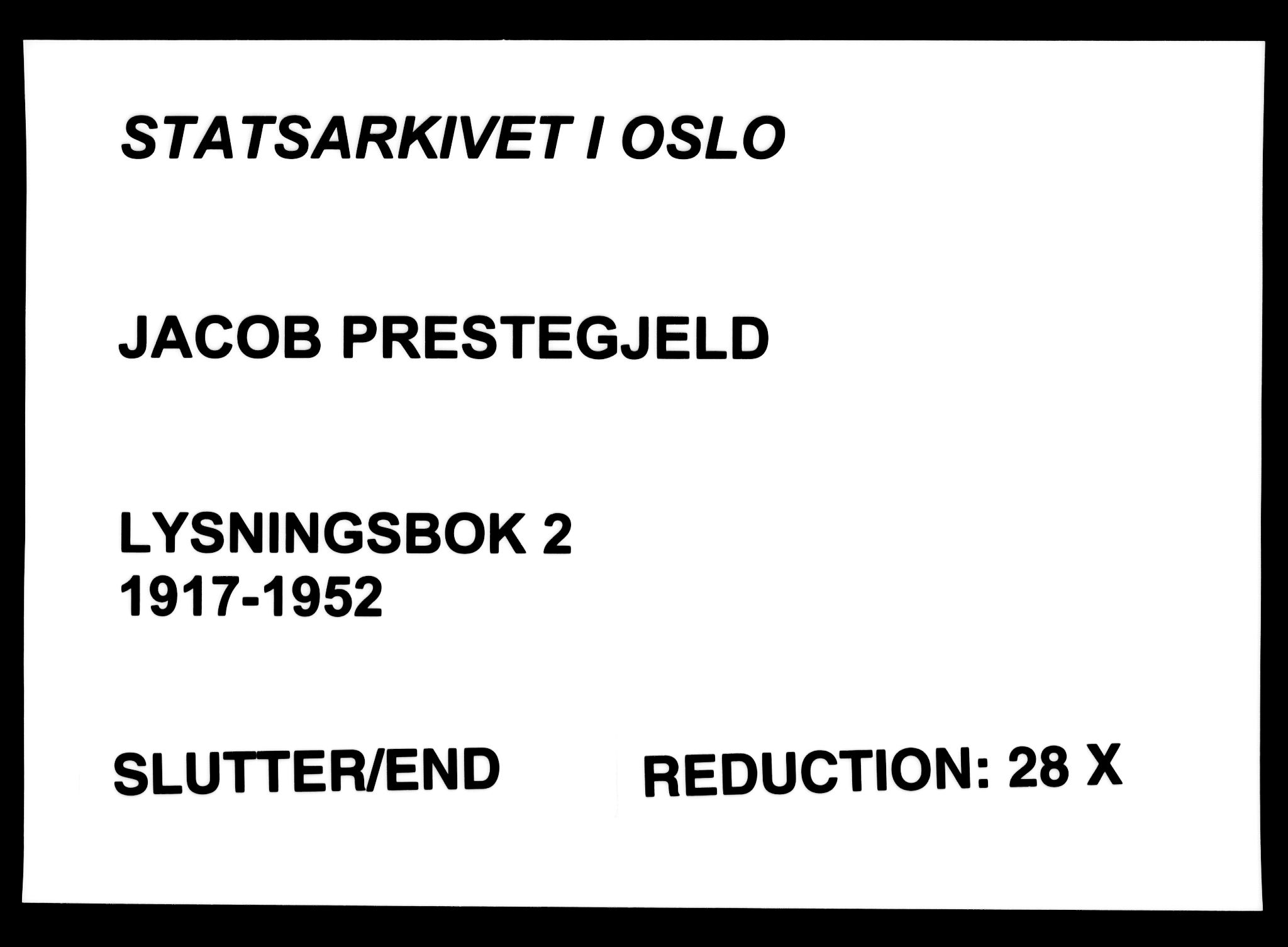 Jakob prestekontor Kirkebøker, AV/SAO-A-10850/H/Ha/L0002: Lysningsprotokoll nr. 2, 1917-1952