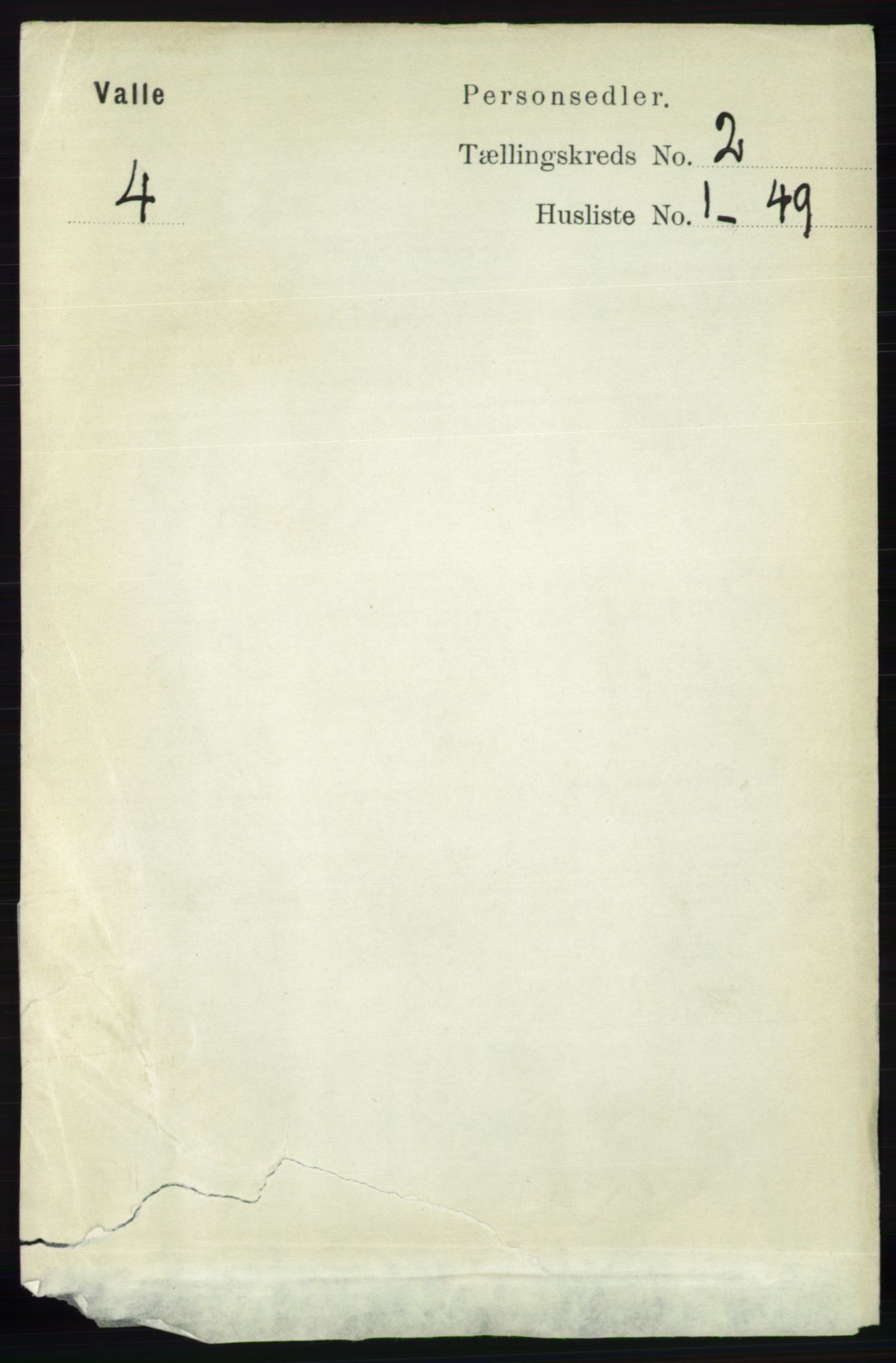 RA, Folketelling 1891 for 0940 Valle herred, 1891, s. 371