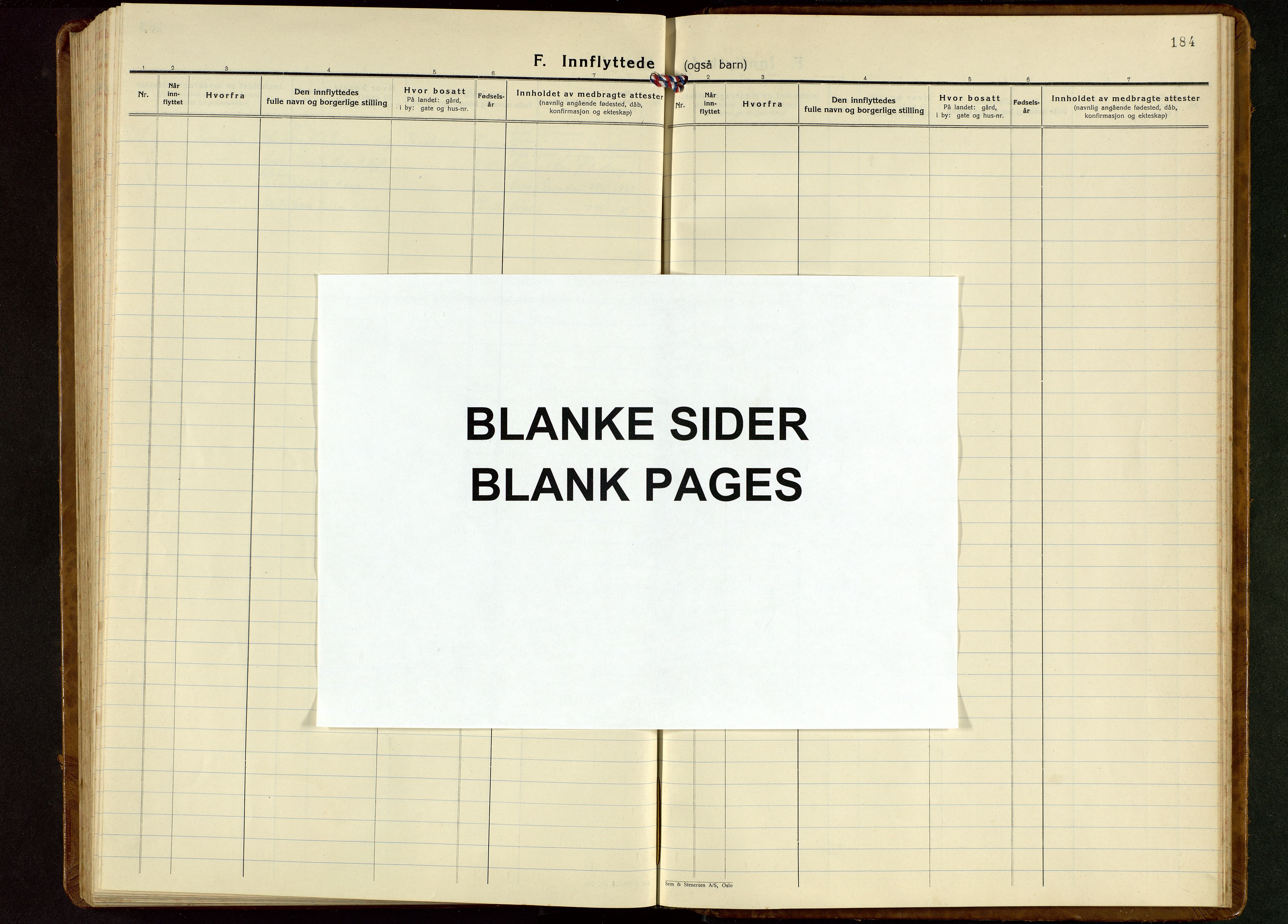 Tysvær sokneprestkontor, AV/SAST-A -101864/H/Ha/Hab/L0006: Klokkerbok nr. B 6, 1932-1946, s. 184