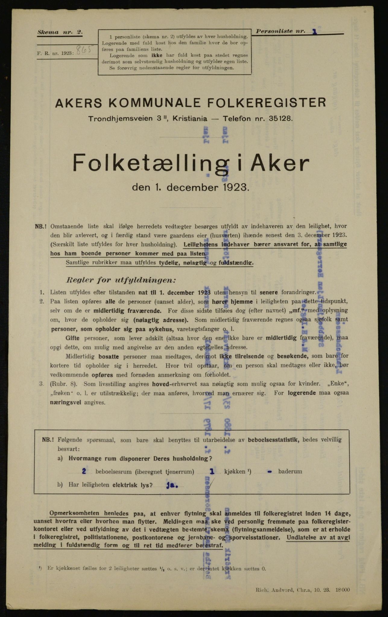 , Kommunal folketelling 1.12.1923 for Aker, 1923, s. 41974