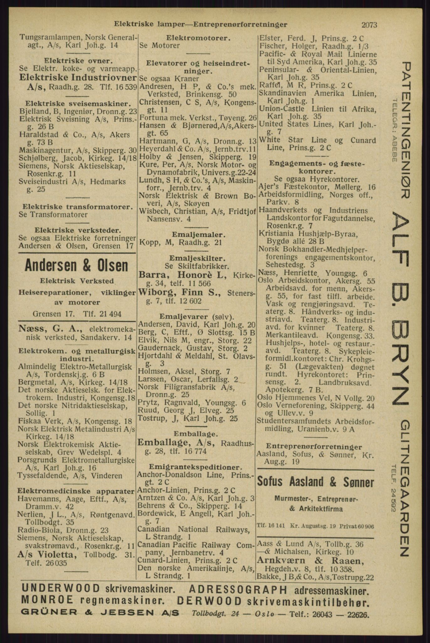 Kristiania/Oslo adressebok, PUBL/-, 1929, s. 2073
