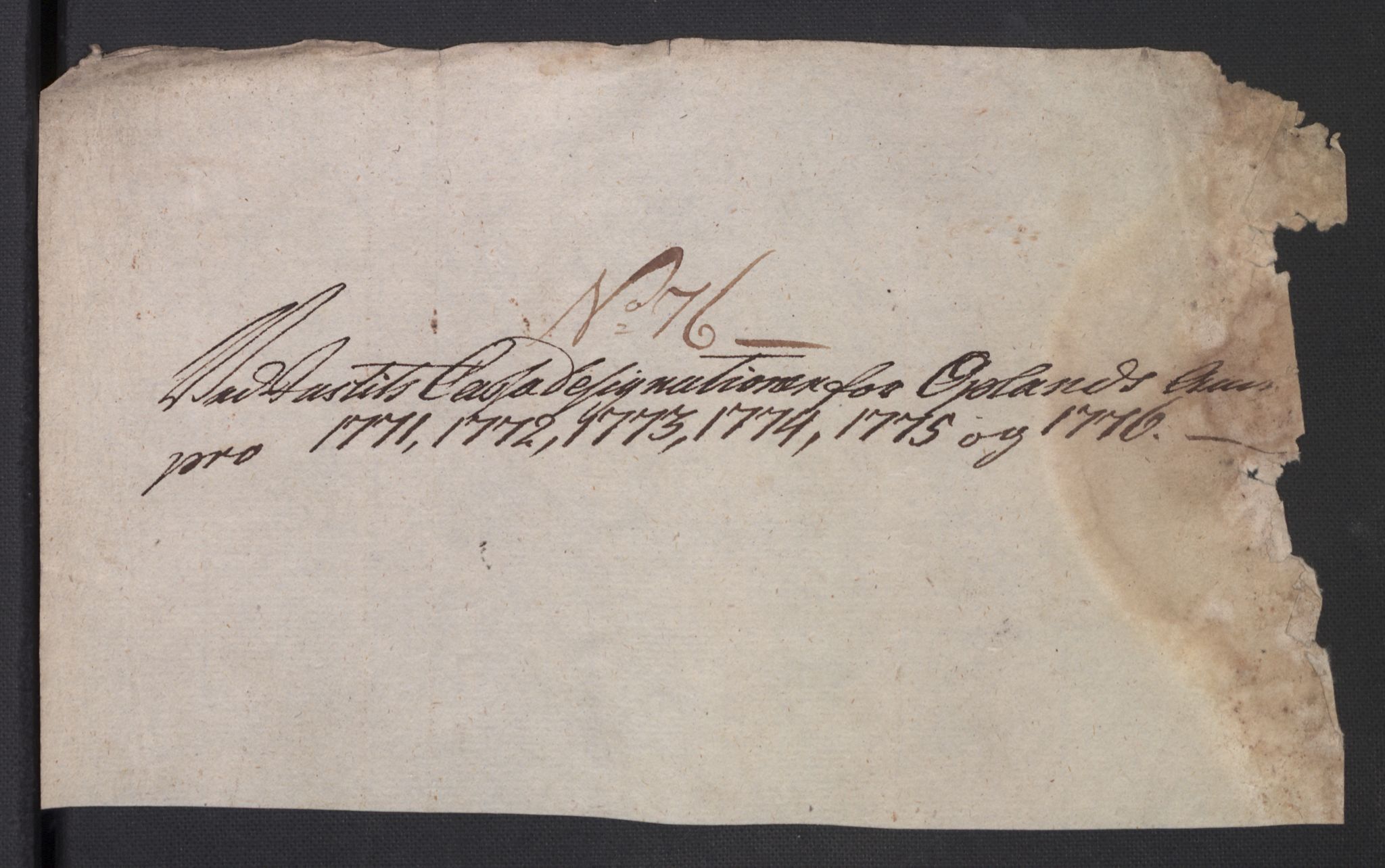 Rentekammeret inntil 1814, Reviderte regnskaper, Mindre regnskaper, AV/RA-EA-4068/Rb/L0014: Opplands amt, 1771-1779, s. 40
