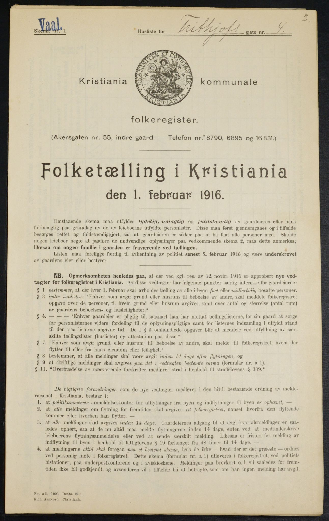 OBA, Kommunal folketelling 1.2.1916 for Kristiania, 1916, s. 27309